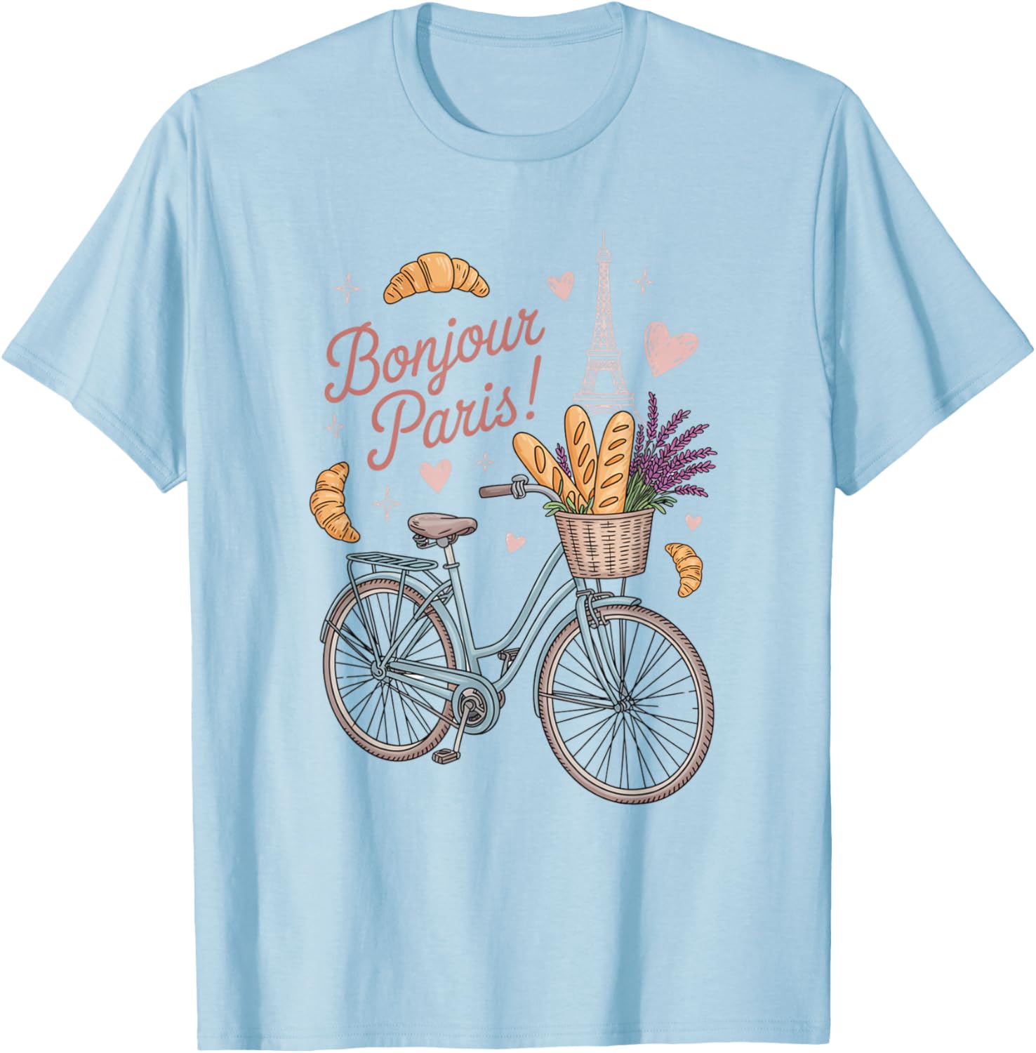 Cute Paris Eiffel Tower Bicycle T-Shirt for Travel Lovers - 7
