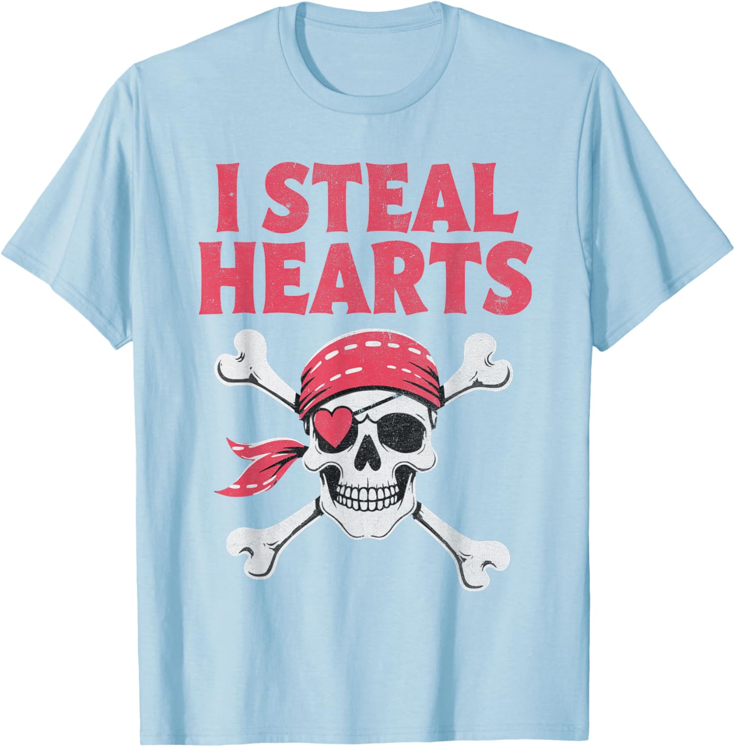 I Steal Hearts Pirate Skull T-Shirt for Kids - Perfect Valentine's Gift - 5