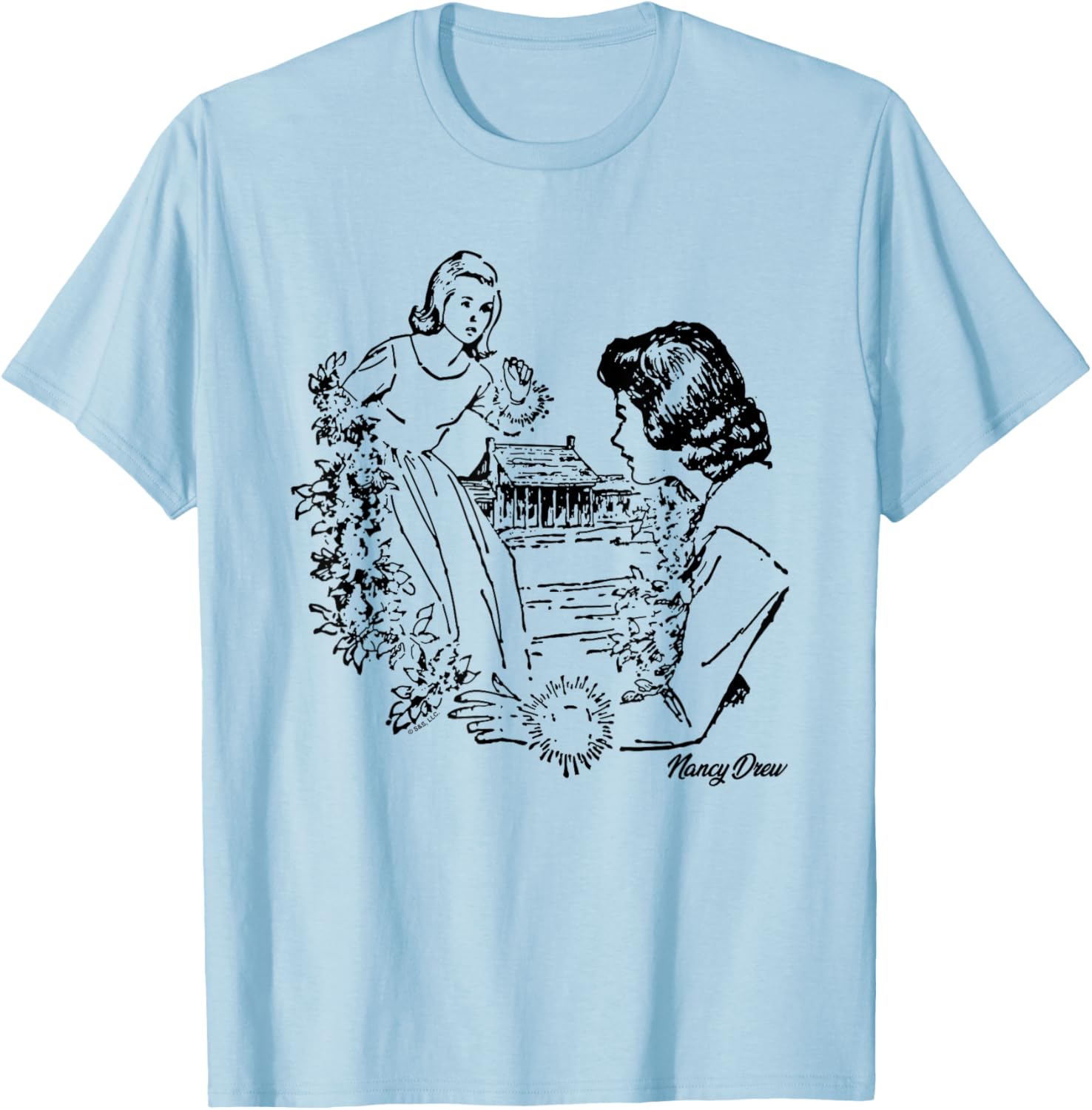 Nancy Drew Garden Illustration T-Shirt - Chic and Stylish Women's Apparel - 1