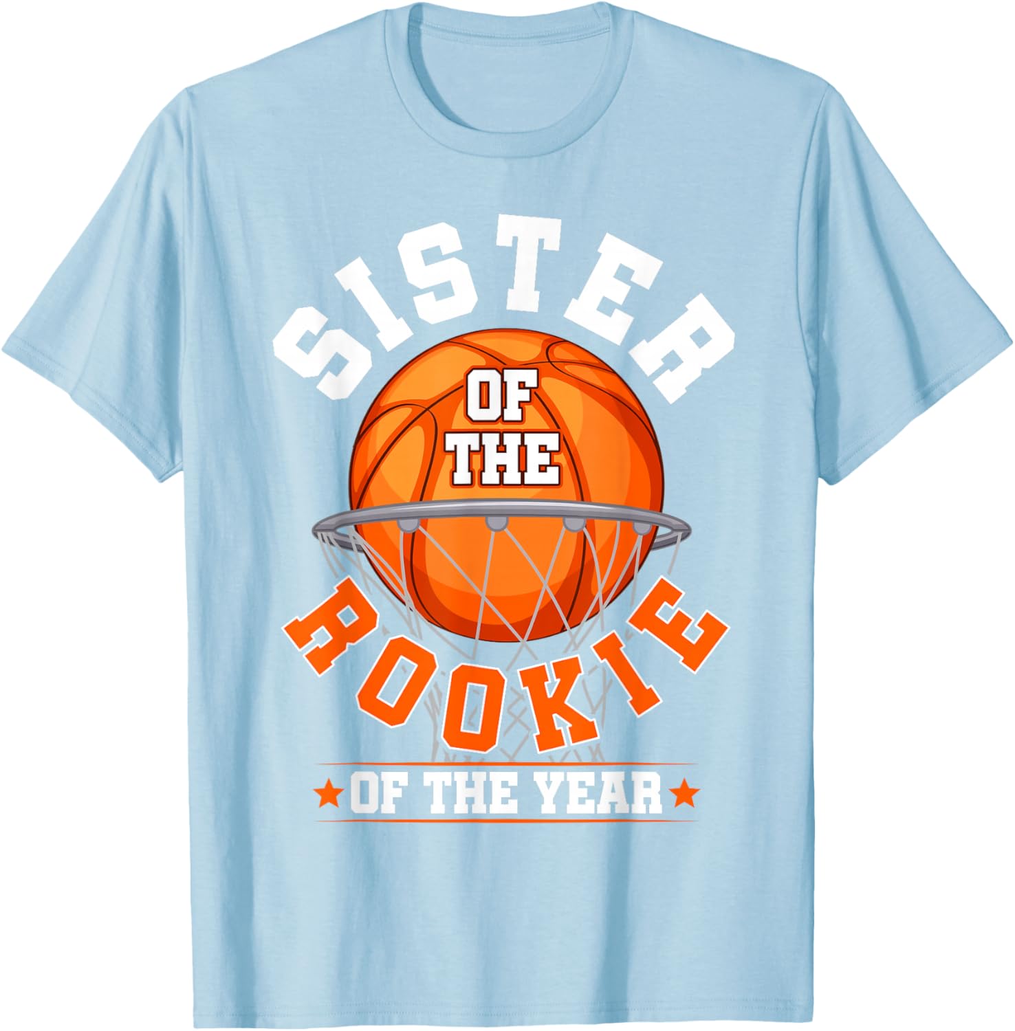 Adorable Sister of Rookie 1st Birthday Basketball Family Matching T-Shirt - 19