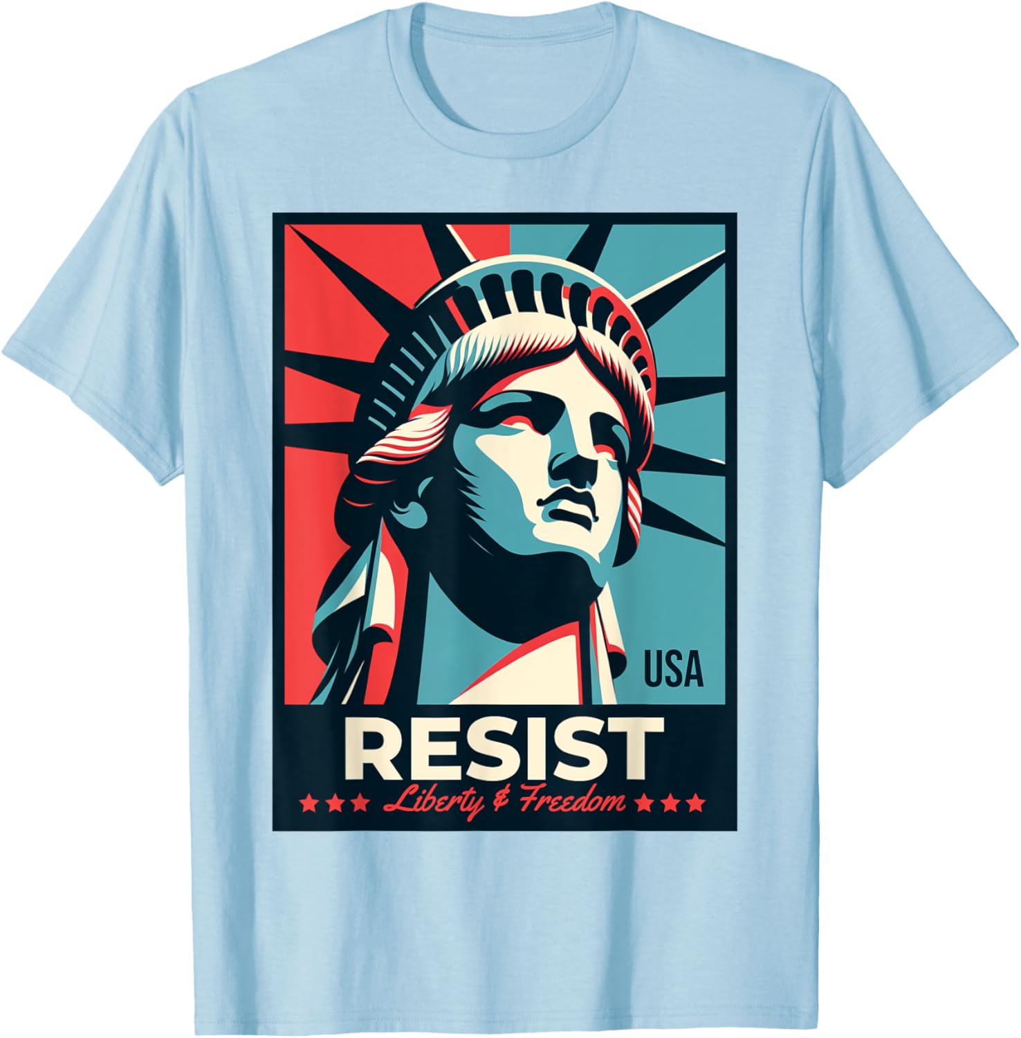 Resist T-Shirt with Statue of Liberty Design - Stylish Activist Apparel - 13