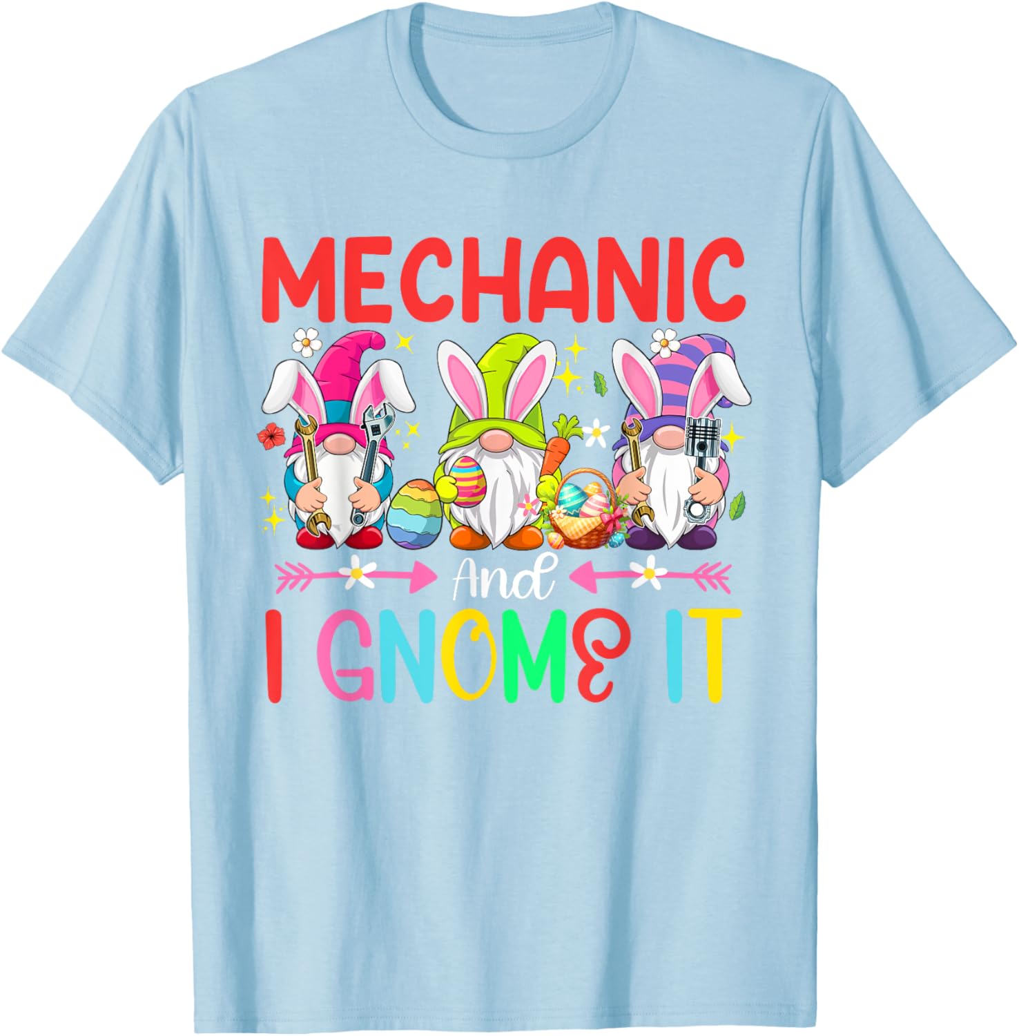 Funny Mechanic and Gnomes Easter Job Team T-Shirt for Gnome Lovers - 21
