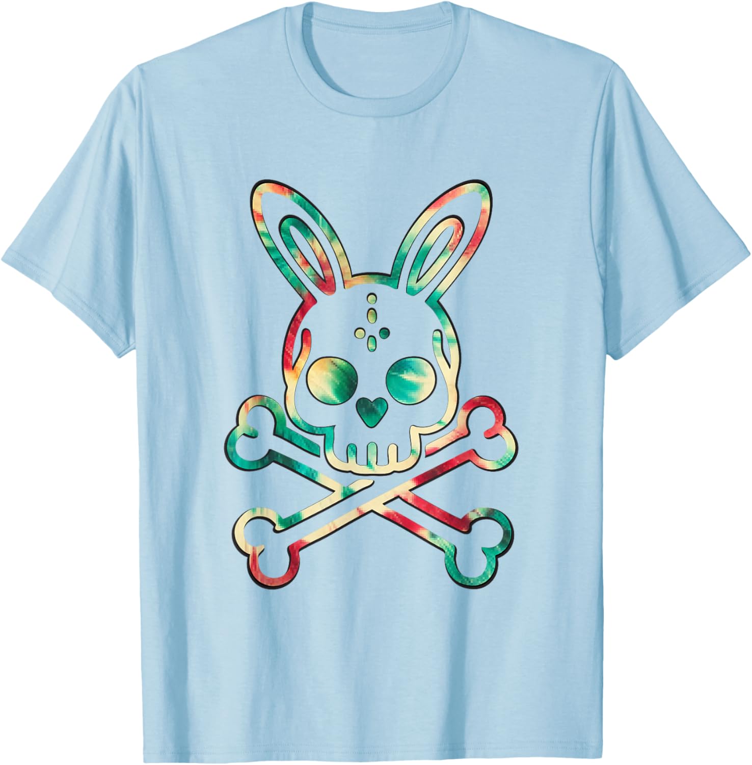 Tie Dye Bunny Skull Rabbit Skeleton Men’s T-Shirt for Unique Style - 4