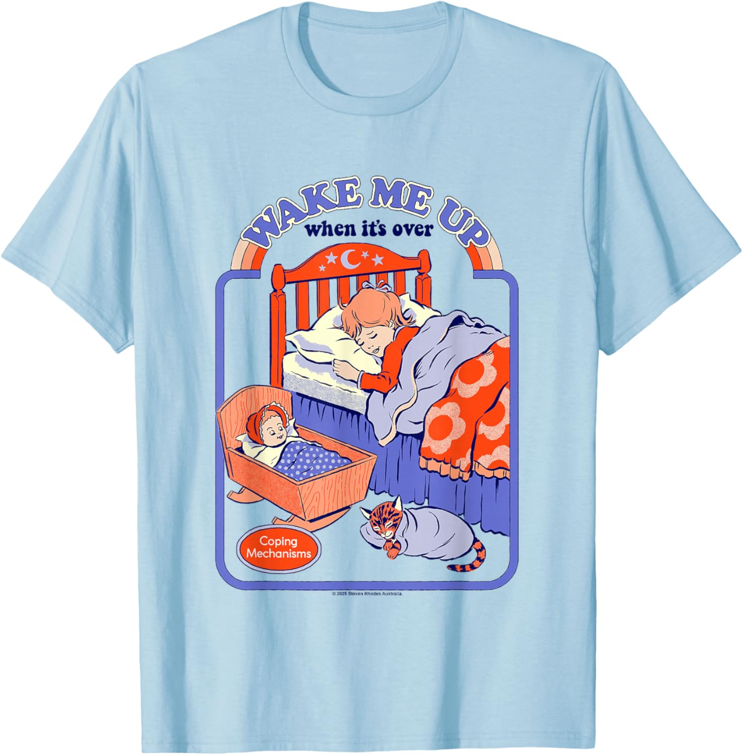 Wake Me Up Sarcastic Retro Vintage T-Shirt for Funny Adult Humor - 3