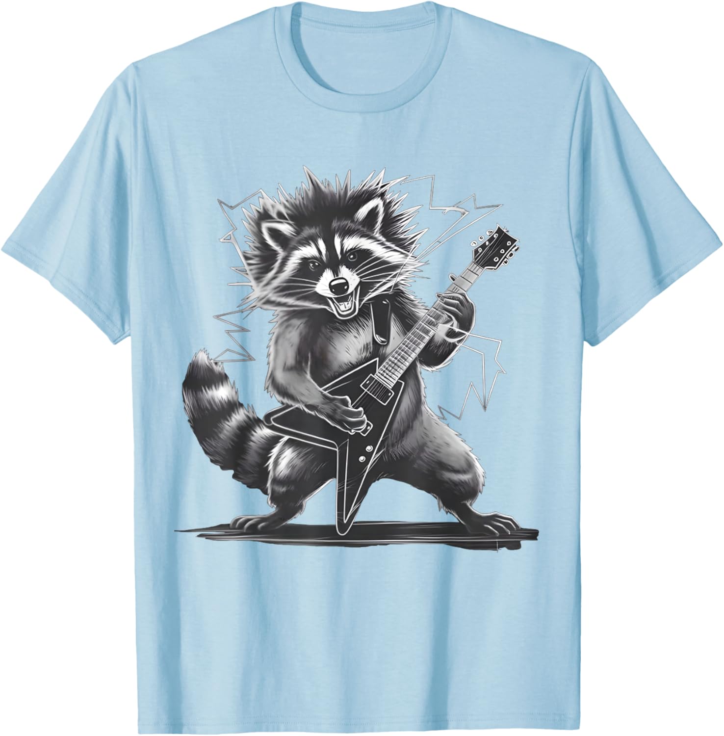 Funny Raccoon Rock and Roll T-Shirt for Men, Women, and Kids - 4
