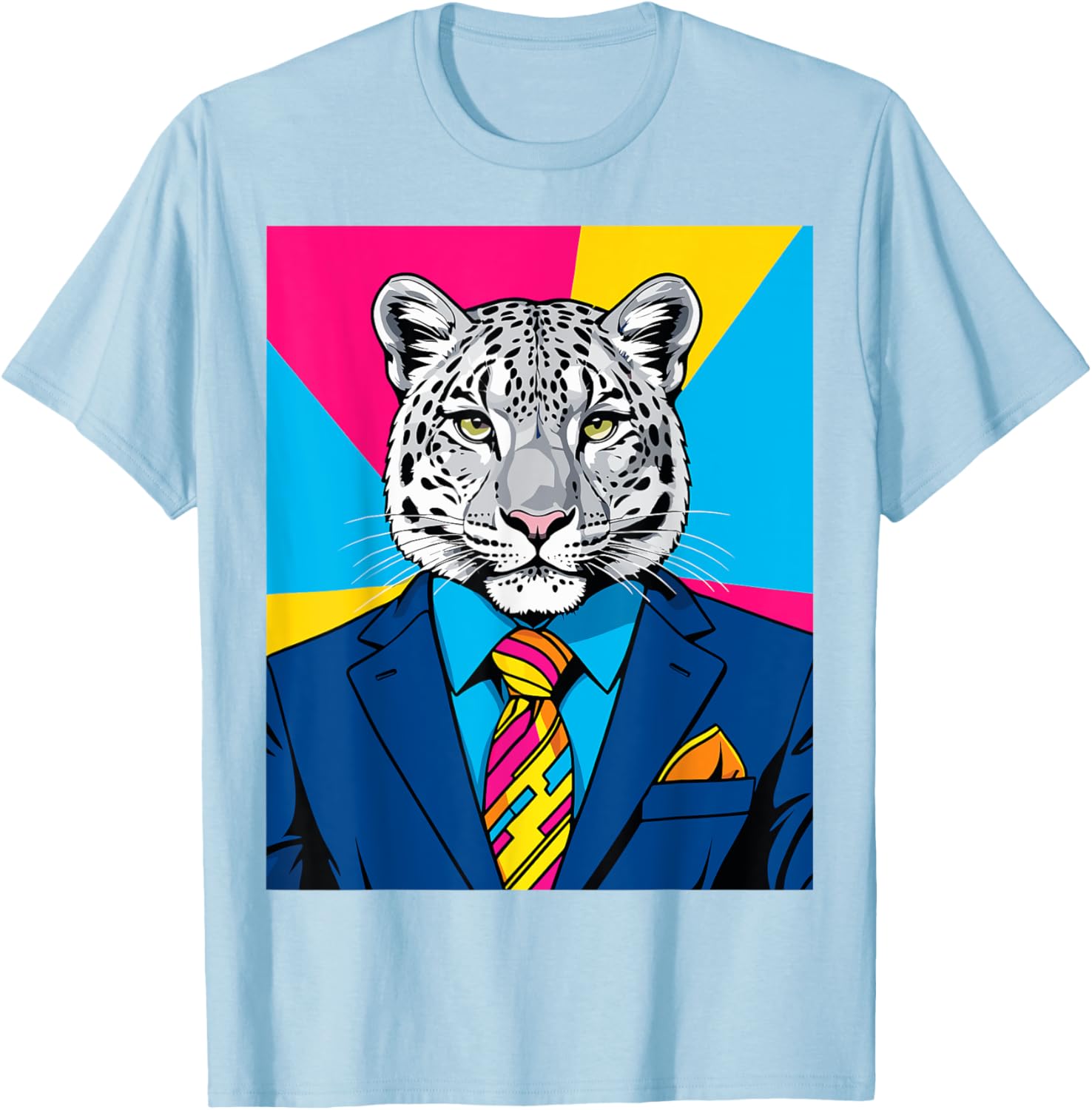 Pop Art Snow Leopard Business Suit T-Shirt Trendy Unique Fashion Wear - 21