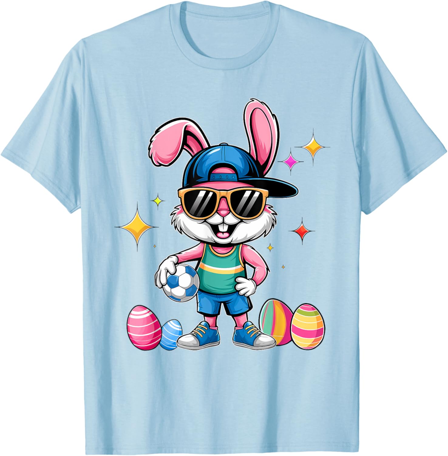 Happy Easter Bunny Soccer Kids T-Shirt for Boys Fun Sports Wear - 19