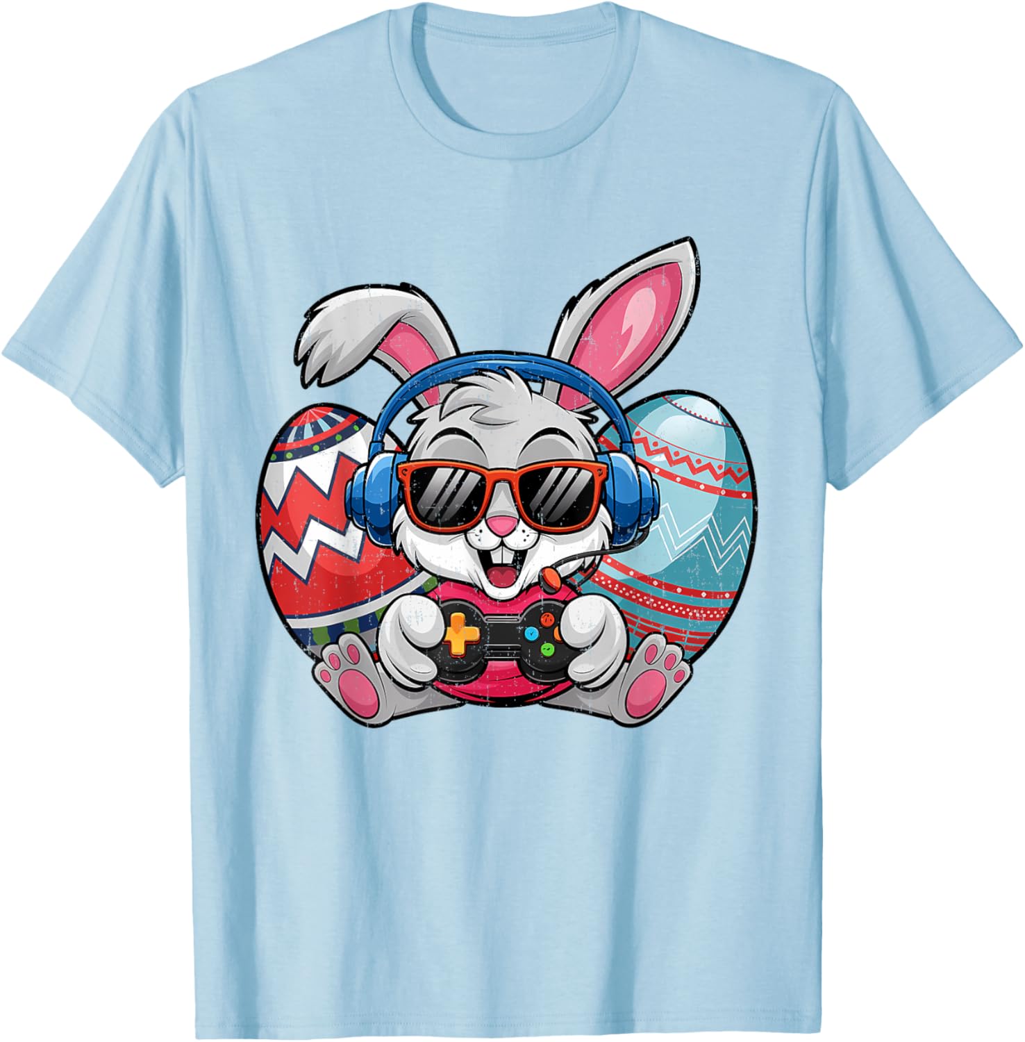 Cute Easter Bunny Playing Video Game Kids T-Shirt for Boys - 22