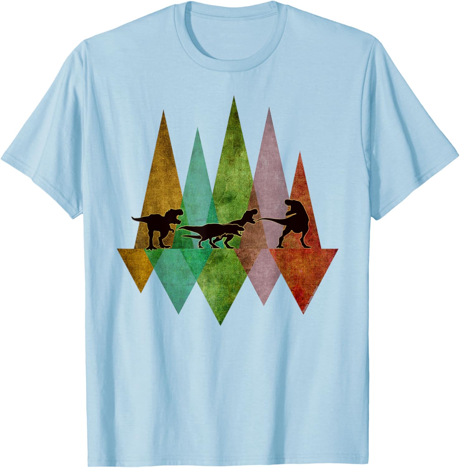 Cute T-Rex Dinosaur March Geometric Scene T-Shirt for Kids - 1