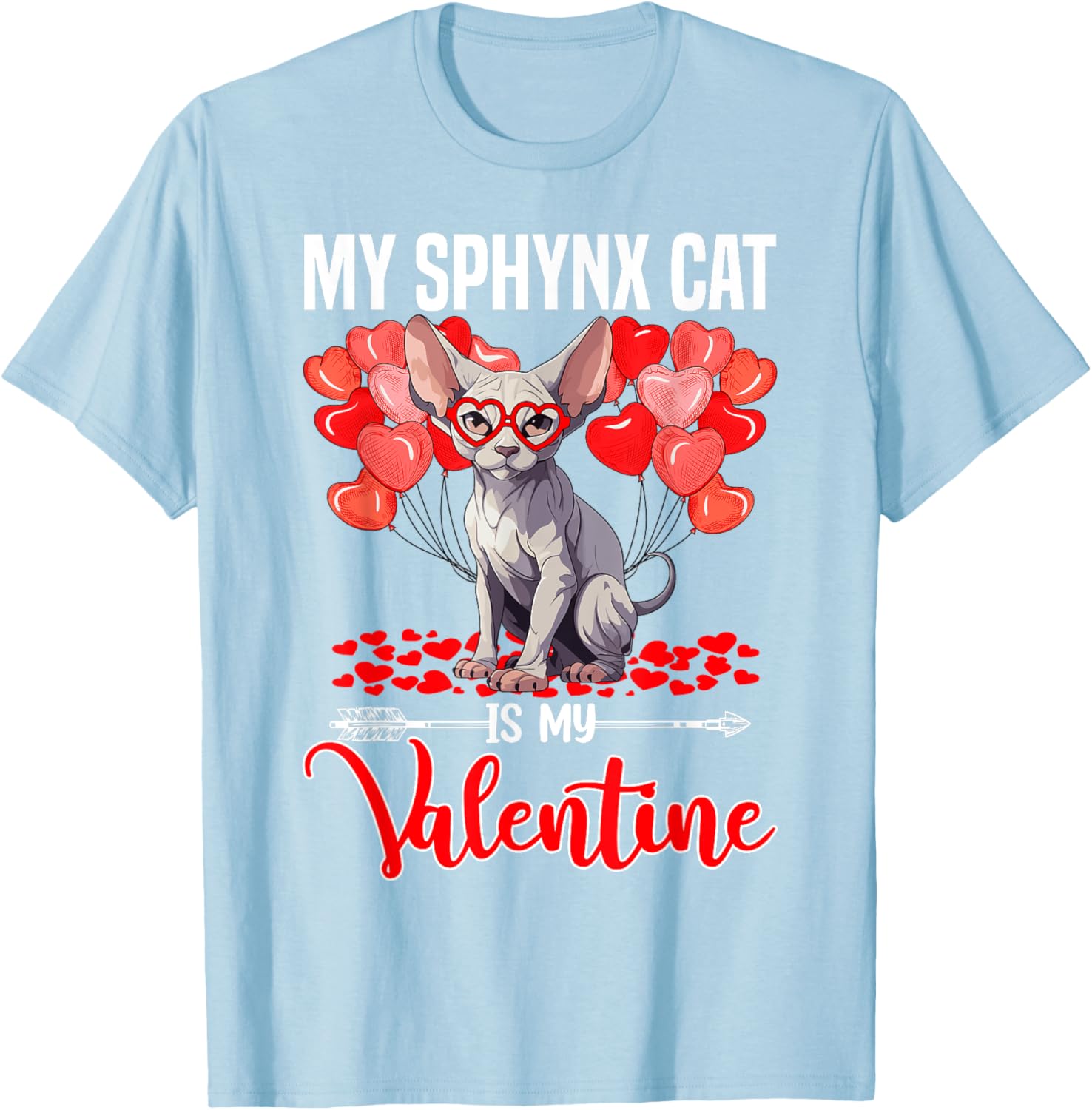 Cute Sphynx Cat Valentine T-Shirt for Boys and Girls - Perfect Gift! - 1