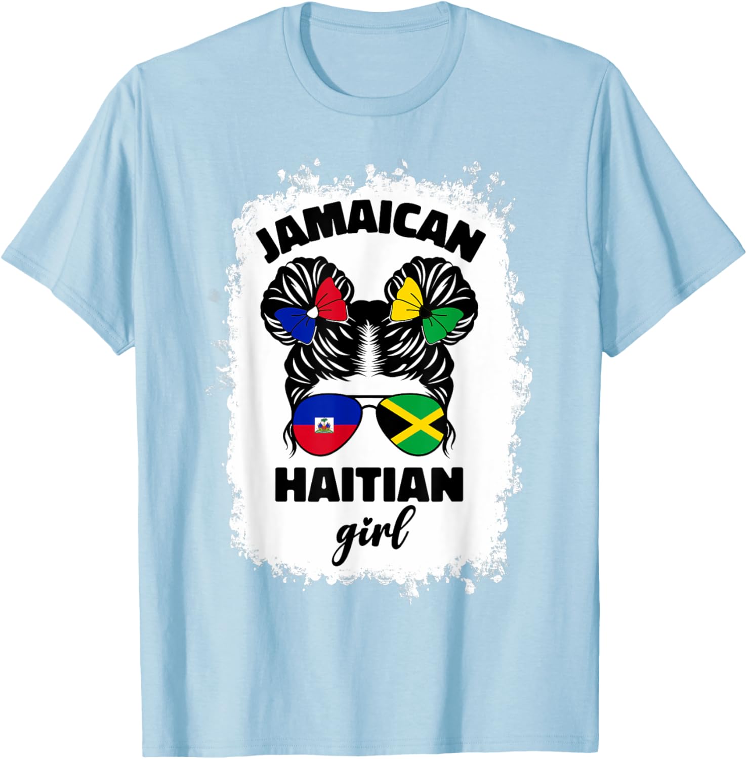 Half Jamaican Haitian Kids T-Shirt with Jamaica and Haiti Flag Design - 10