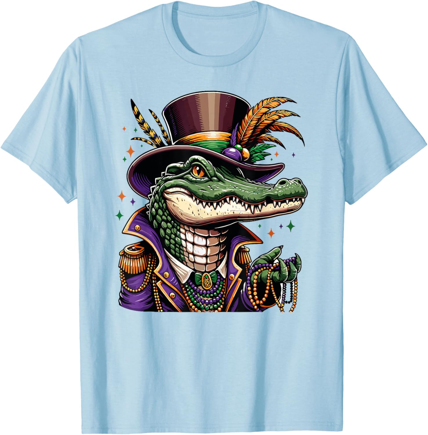 Mardigator Mardi Gras Alligator T-Shirt for Fun Men and Women - 16