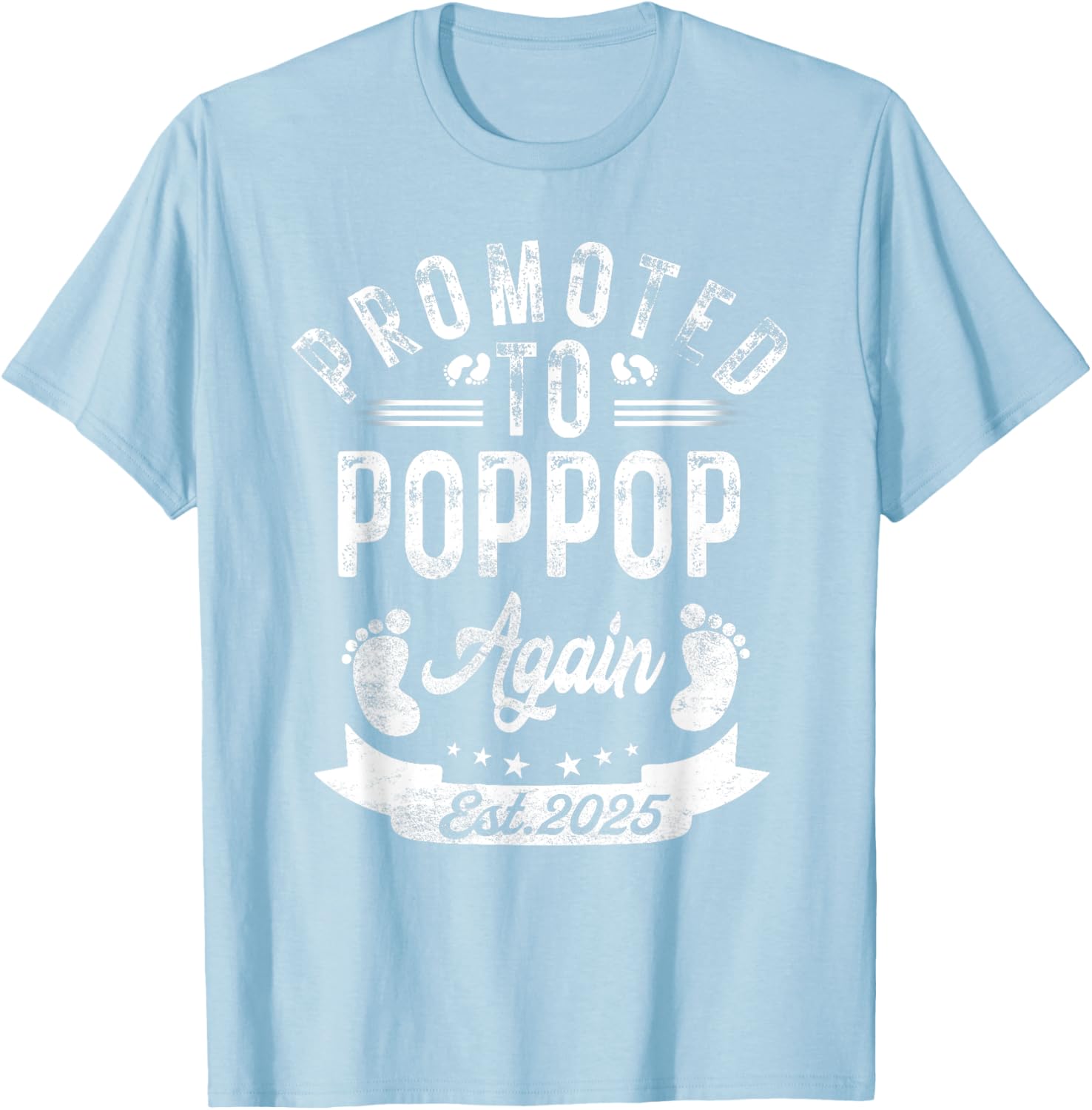 Promoted To Poppop Again EST 2025 Cute Pregnancy Announcement T-Shirt - 19