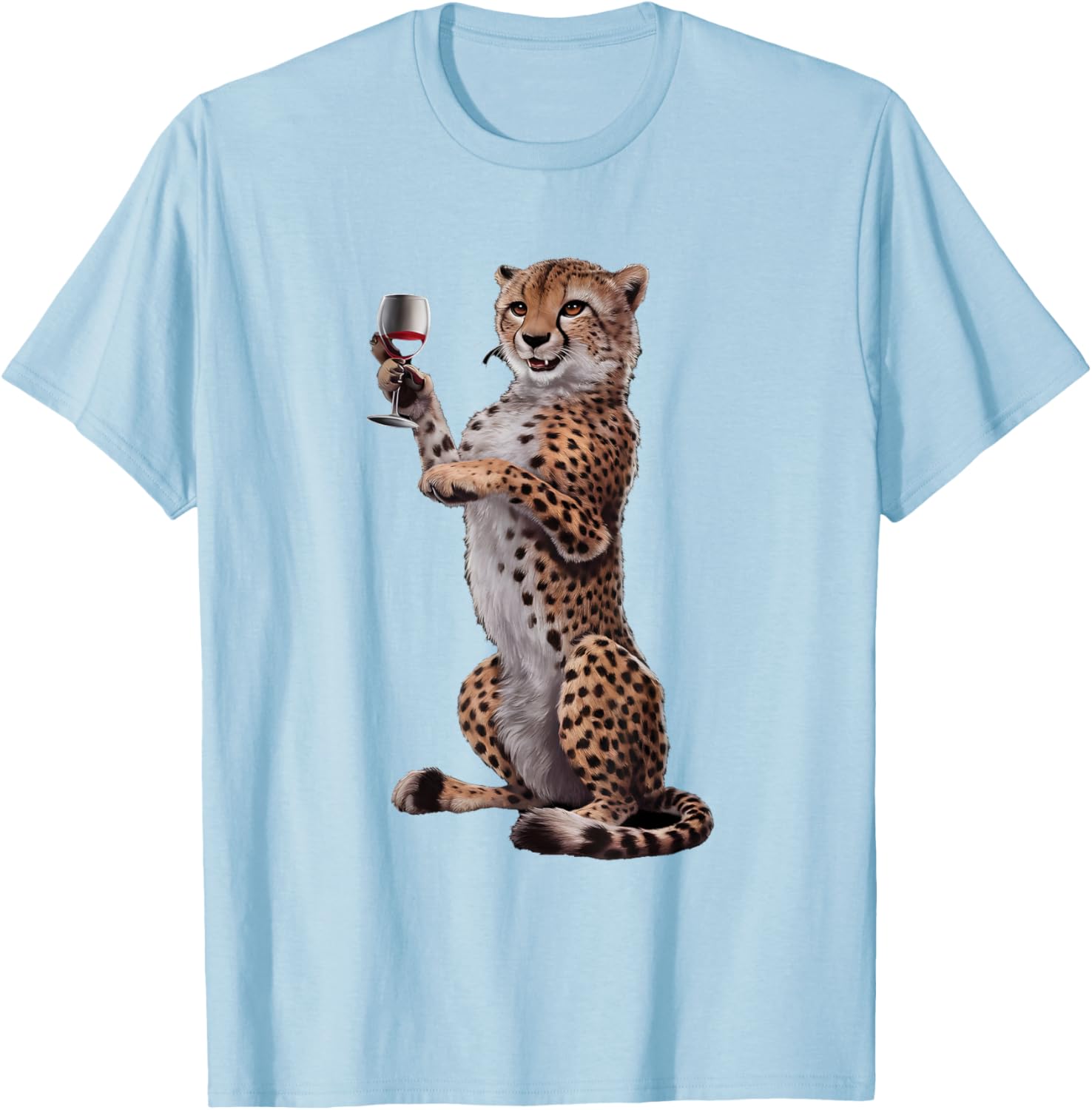 Cheetah Drinking Wine T-Shirt Fun Animal Lover Apparel for All Occasions - 4