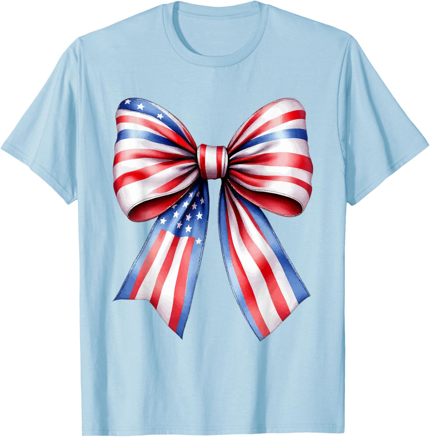Patriotic USA Bow Tee for July 4th and Memorial Day Celebrations - 8