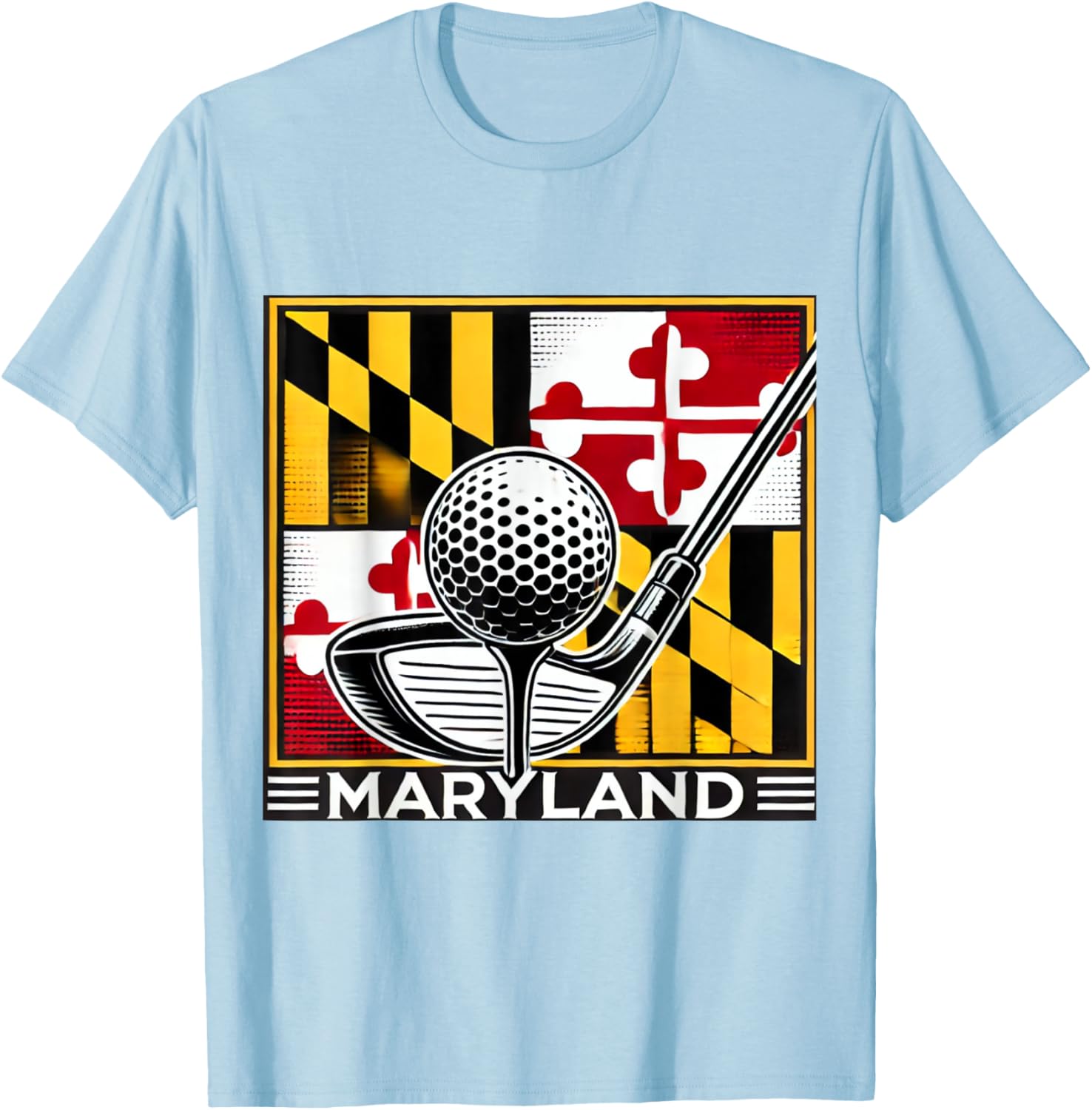 Maryland Golf Design Tee with State Flag and Club Artwork for Golf Lovers - 12