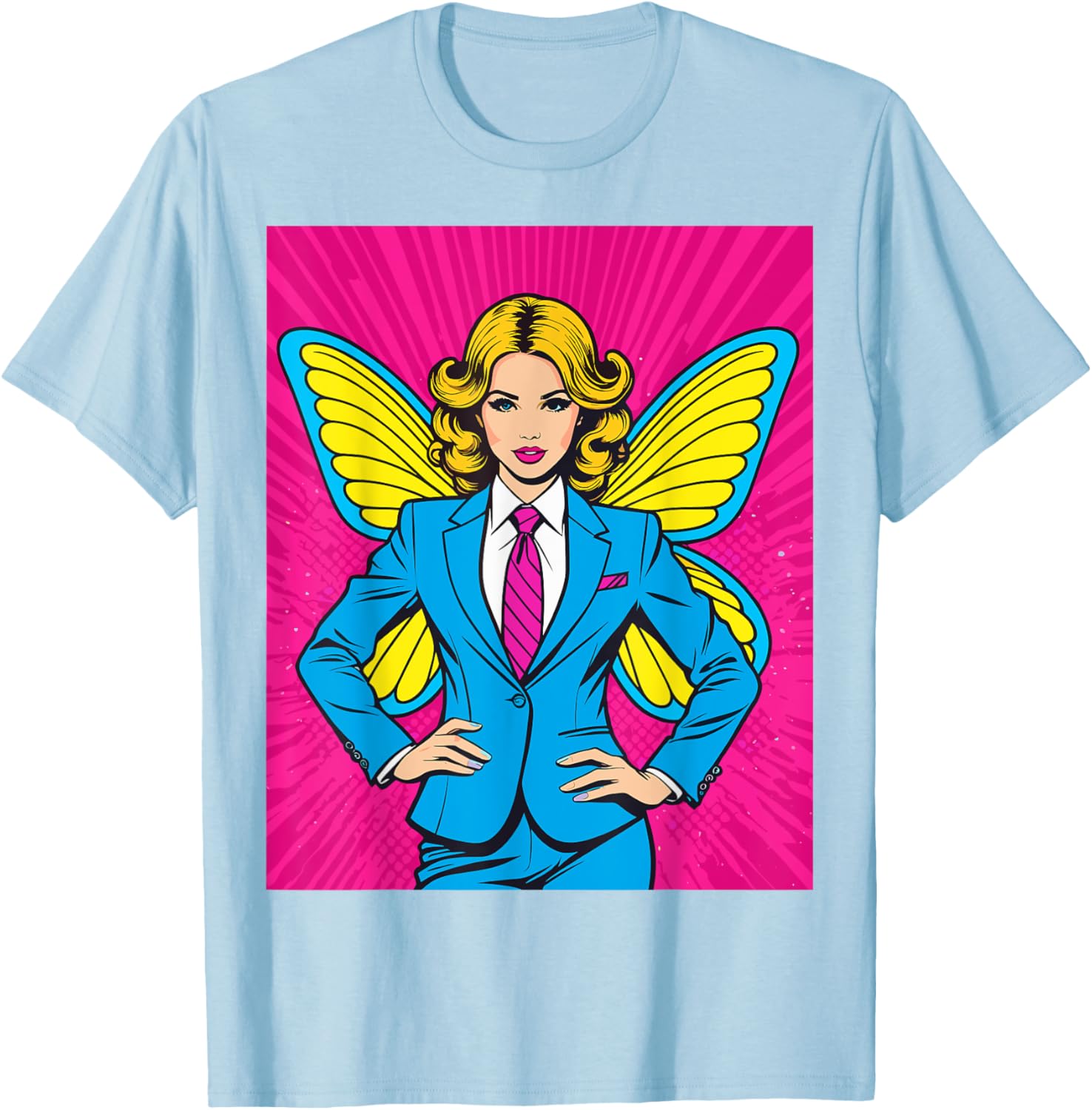 Pop Art Fairy in Business Suit T-Shirt for Stylish Casual Wear - 24