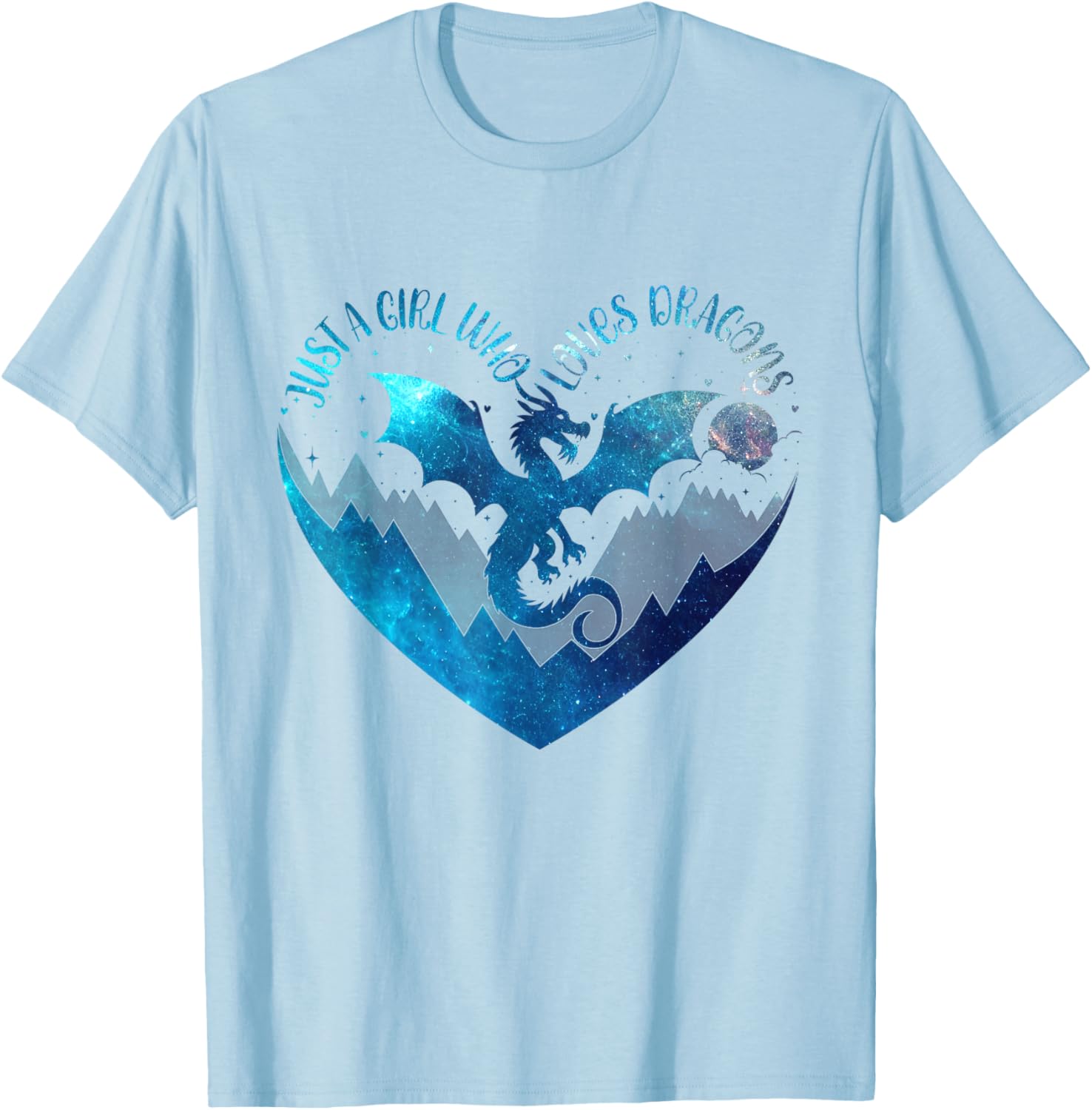 Cute Dragon Lover T-Shirt for Girls with Heart Design, Perfect Gift - 14