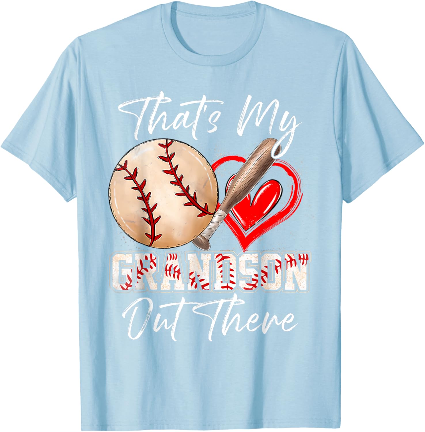Funny That's My Grandson Out There Baseball T-Shirt for Grandparents - 26