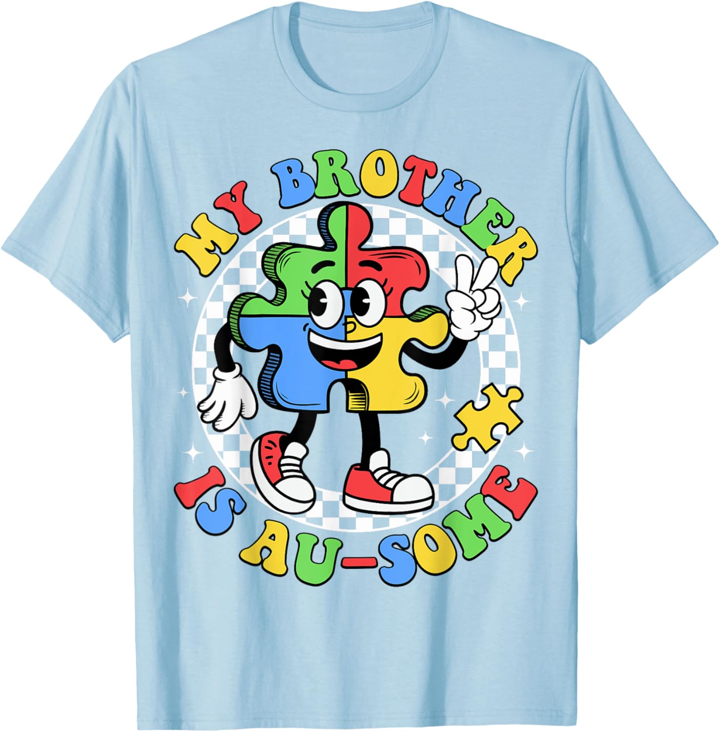 Retro Awesome Sister T-Shirt for Autism Awareness, Fun and Stylish Design - 18