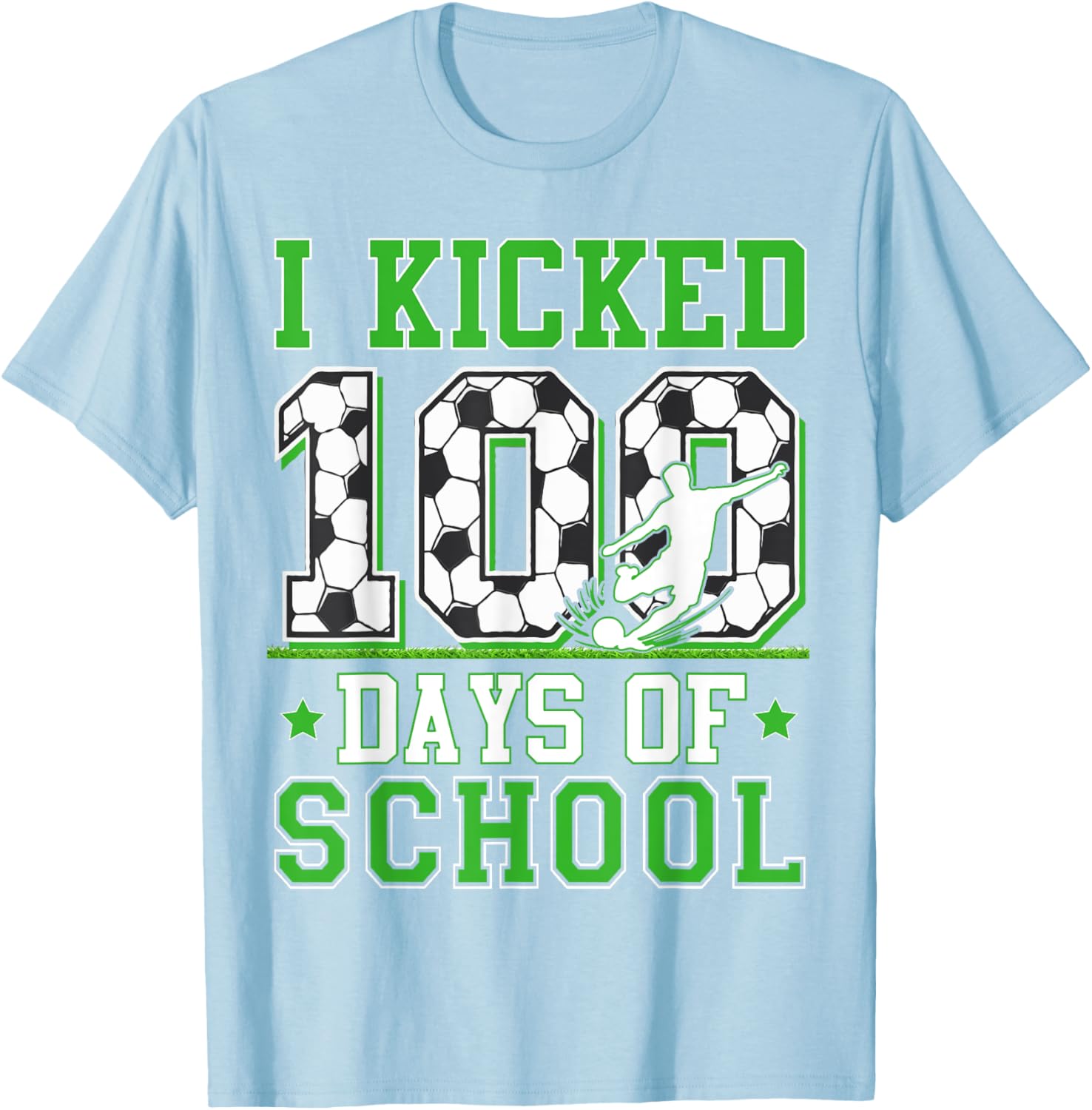 100 Days of School Soccer T-Shirt for Kids - Fun Boys' Apparel - 16