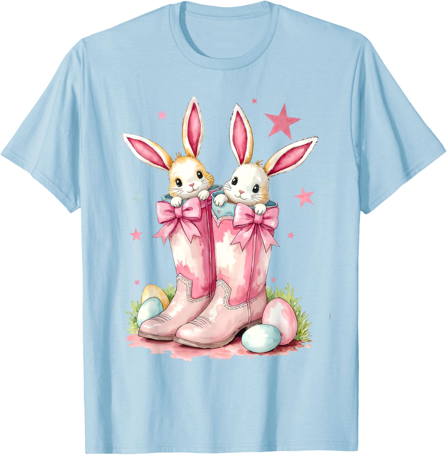 Howdy Easter Western Bunny Cowboy Boots T-Shirt for Fun Festivities - 15