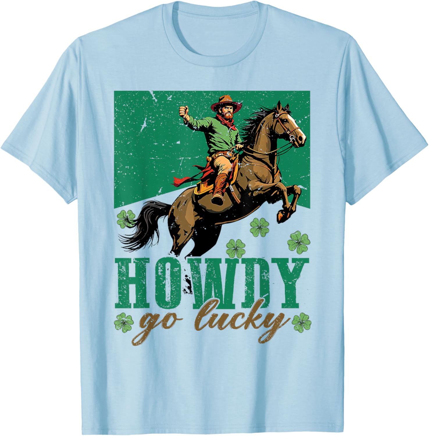 Howdy Go Lucky St Patricks Day Cowboy Cowgirl T-Shirt for Festive Fun - 3