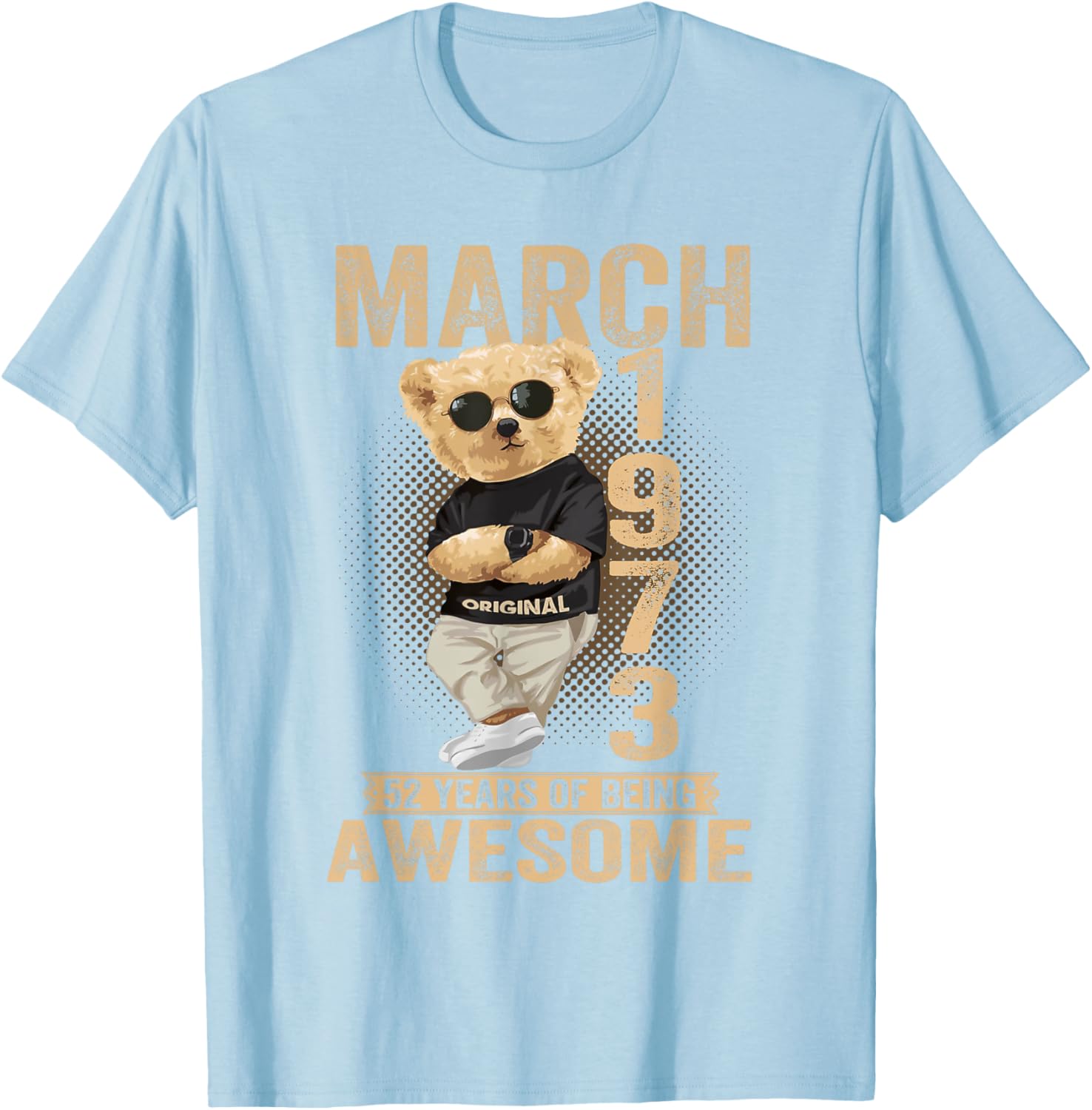 Awesome 1973 Teddy Bear T-Shirt for March 52nd Birthday Celebration - 15