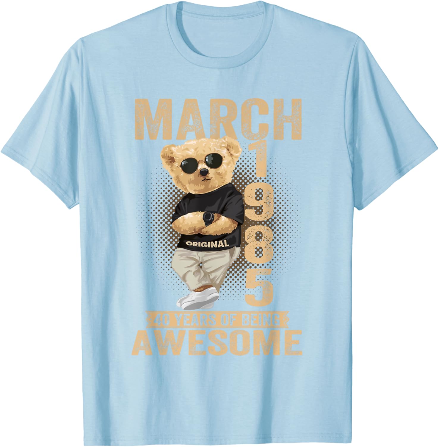 Awesome Teddy Bear T-Shirt for 40th Birthday Celebrations 1985 Design - 24