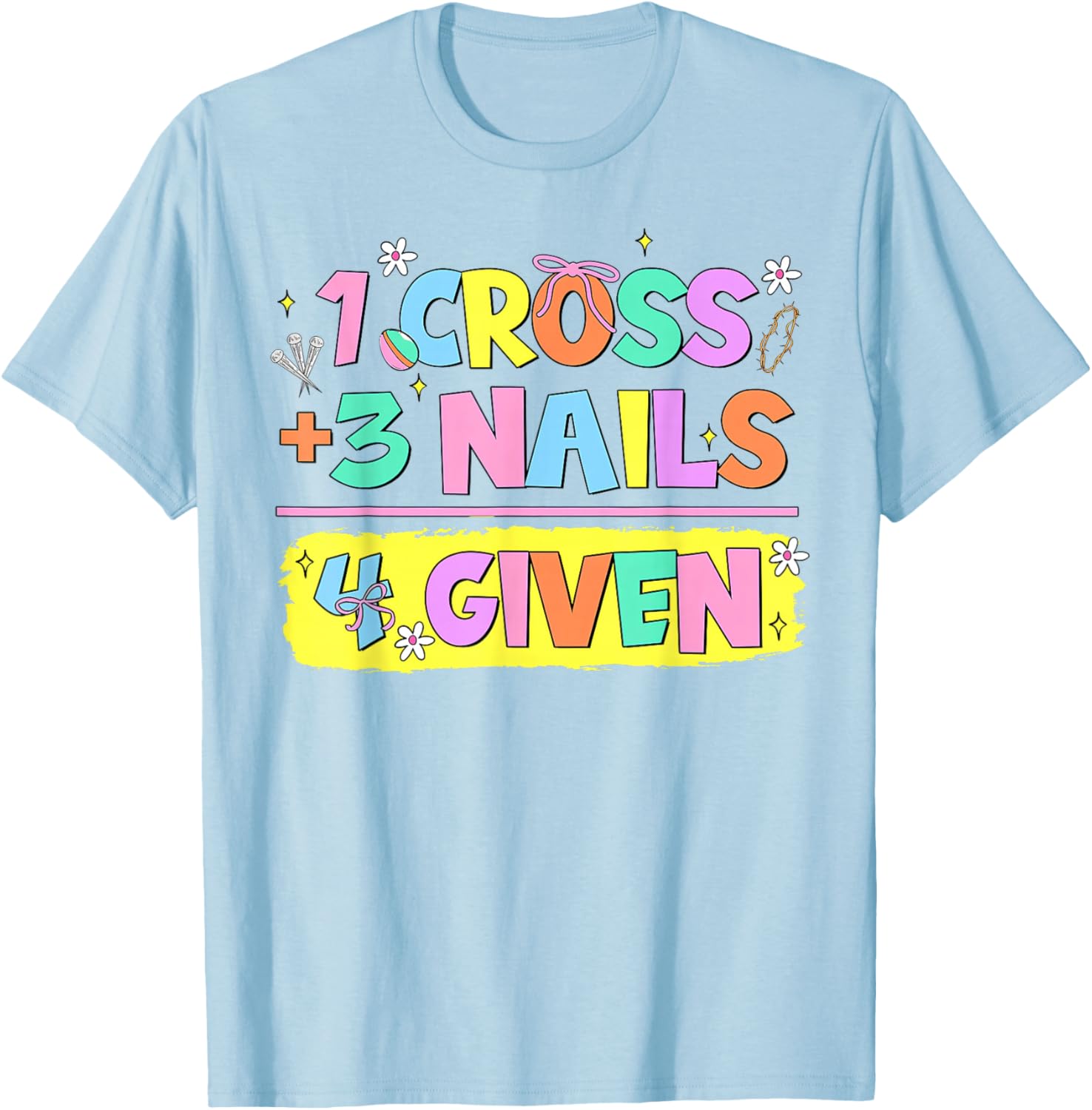 Happy Easter Christian T-Shirt with Cross and Nails Design for Believers - 17