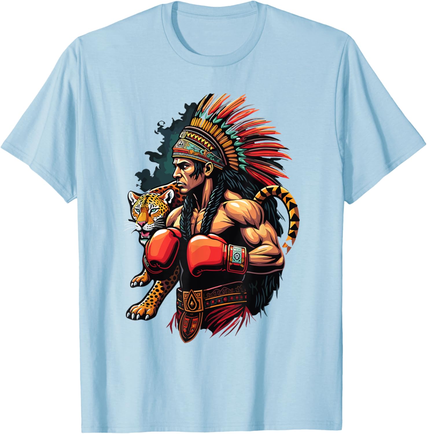 Inca Warrior Jaguar Spirit T-Shirt for Mexican Boxing Fans - 12