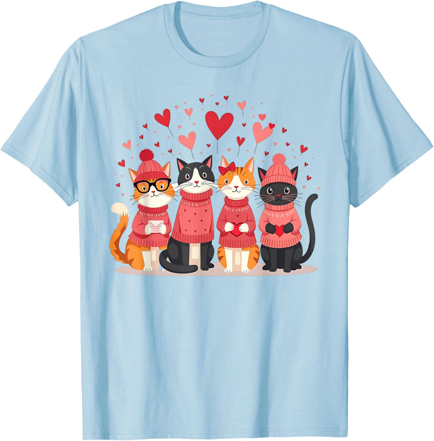 Happy Valentine Day Cat T-Shirt for Women and Girls - Perfect for Cat Lovers - 20