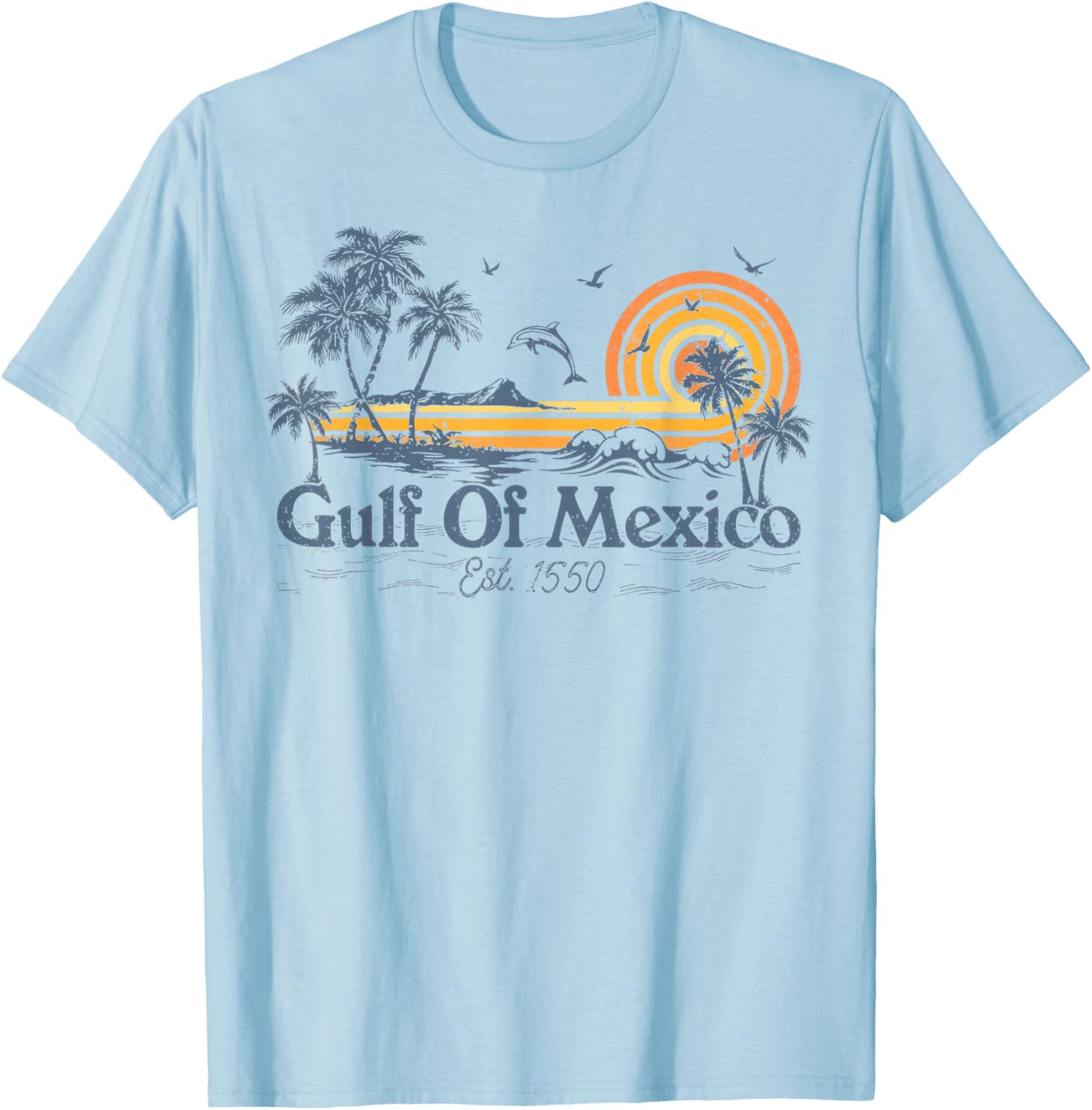 Gulf Of Mexico 1550 Vintage Mexican Flag Beach T-Shirt for Fun Days - 19