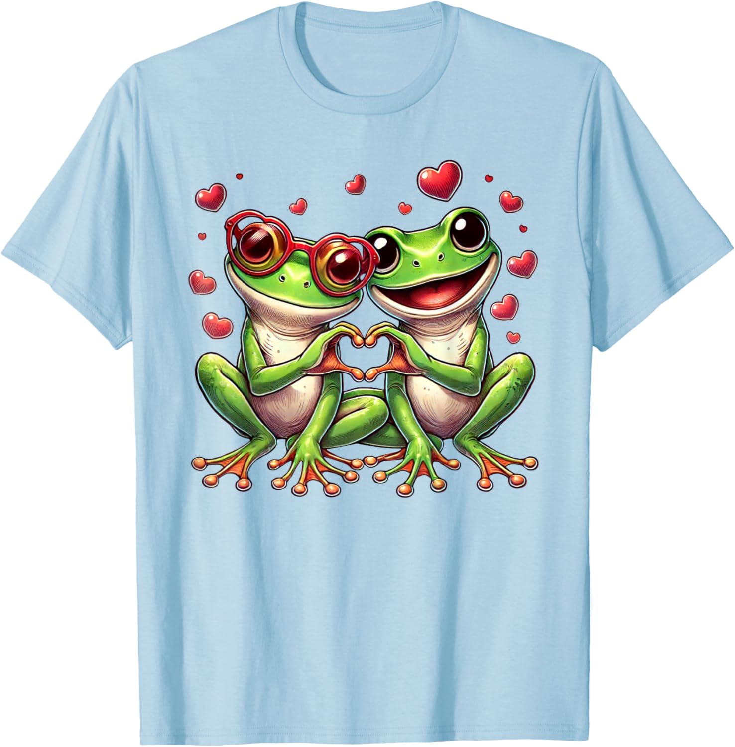 Funny Frog Heart Sign Valentine's T-Shirt for Women, Men, and Kids - 1