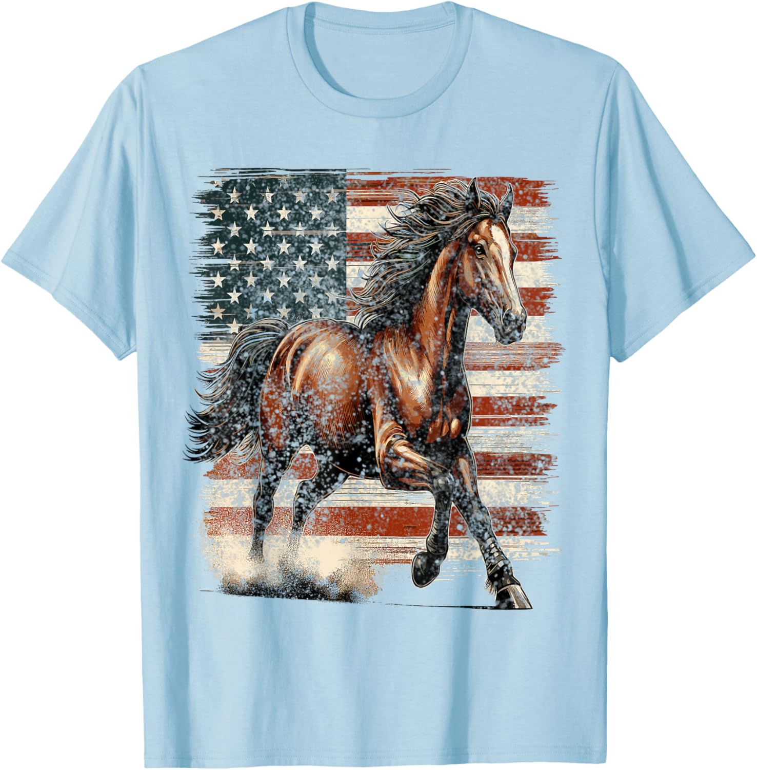 Patriotic Horse American Flag T-Shirt Perfect for 4th of July Celebrations - 21
