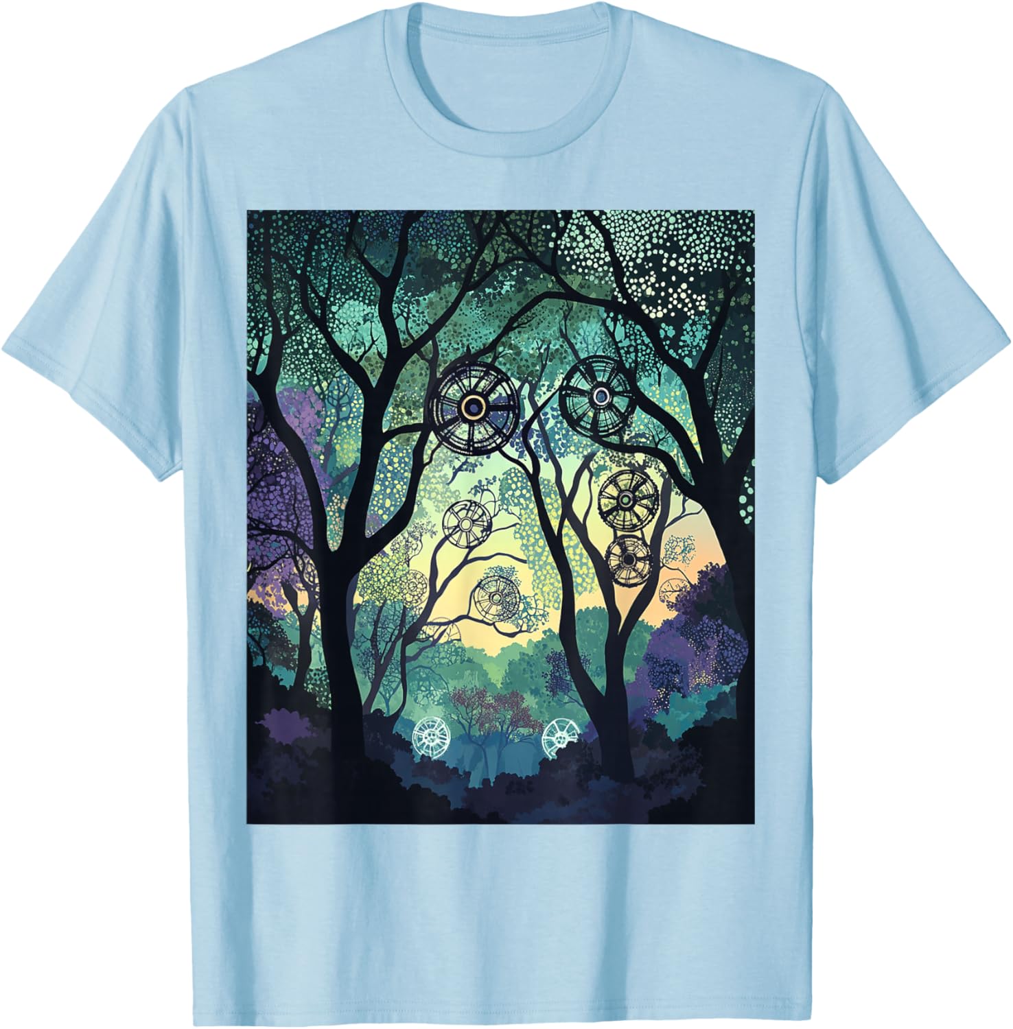 Dreamy Forest Geometric Nature Artwork T-Shirt for Nature Lovers - 10