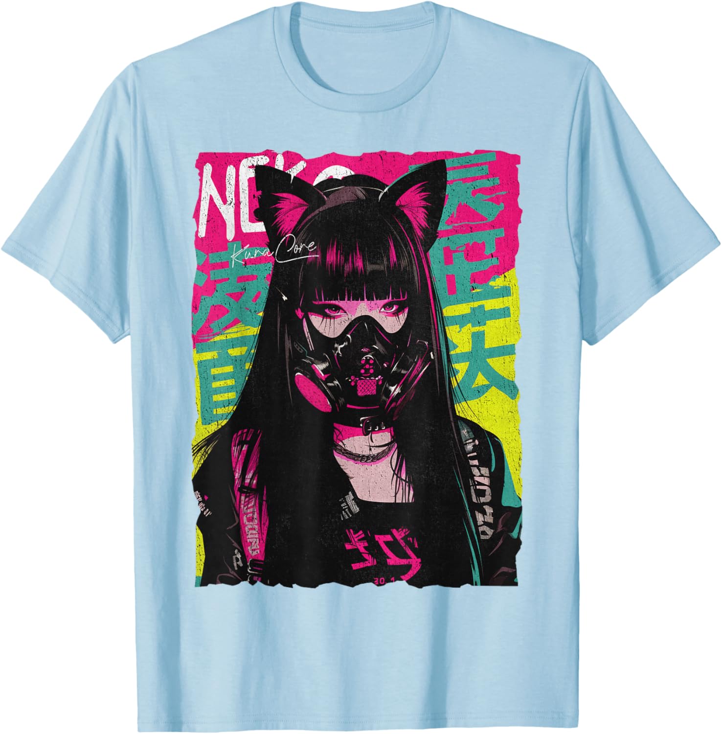 Japan Streetwear Cyberpunk Neko Anime T-Shirt for Stylish Techwear Fans - 7