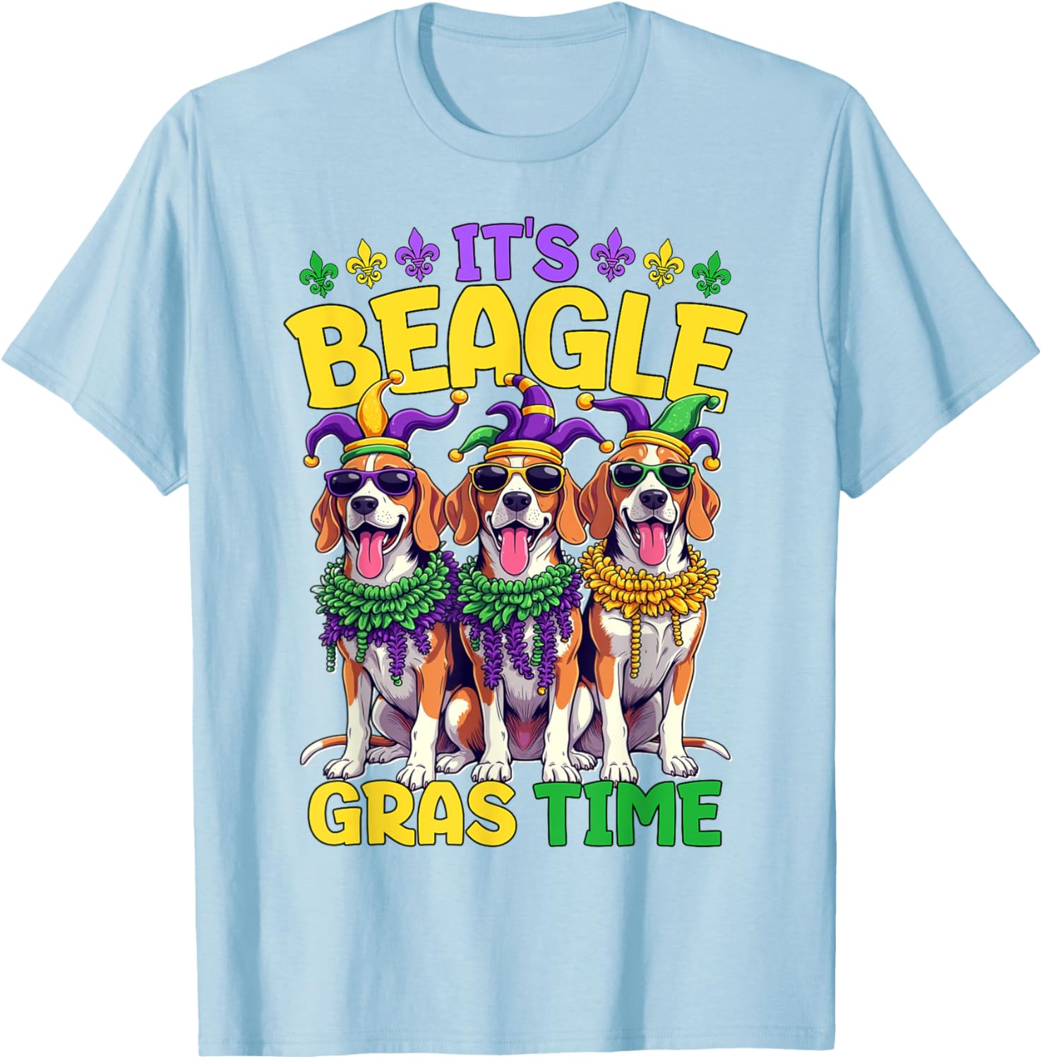 Mardi Gras Beagle Time T-Shirt for Fun Celebrations and Festivities - 2