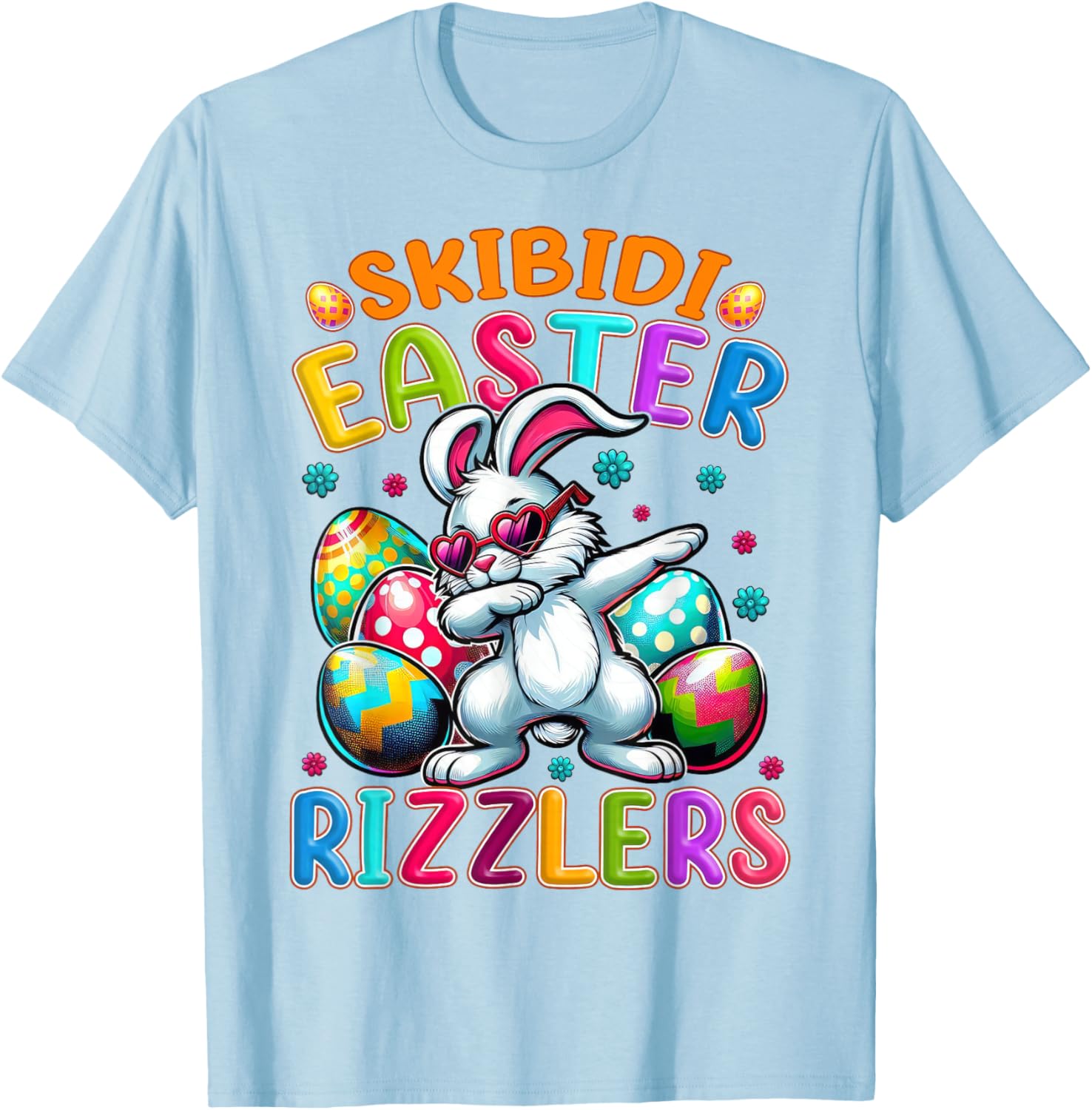 Dabbing Bunny Skibidi Easter Rizzlers T-Shirt for Gen Alpha Style - 4