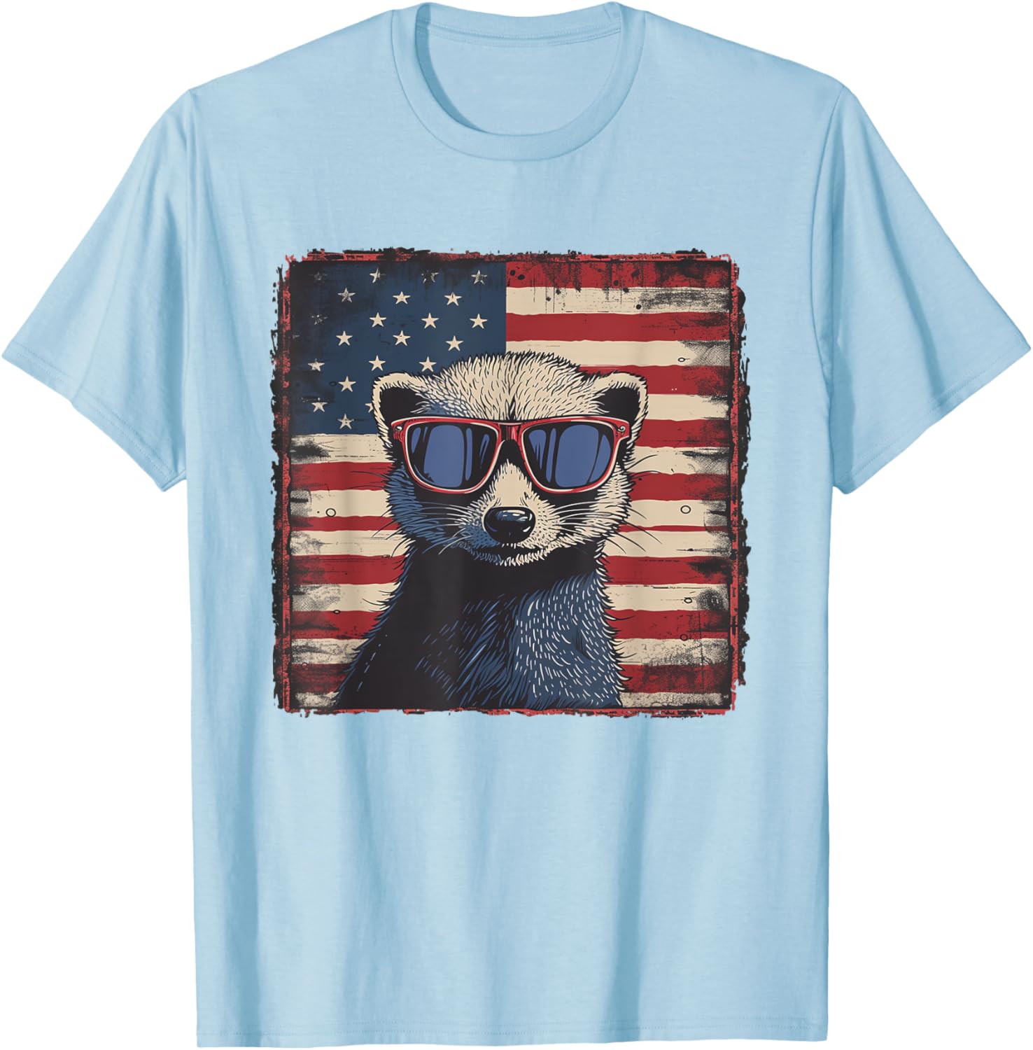 Patriotic Ferret USA Flag Shirt for 4th of July Fun Lovers - 13