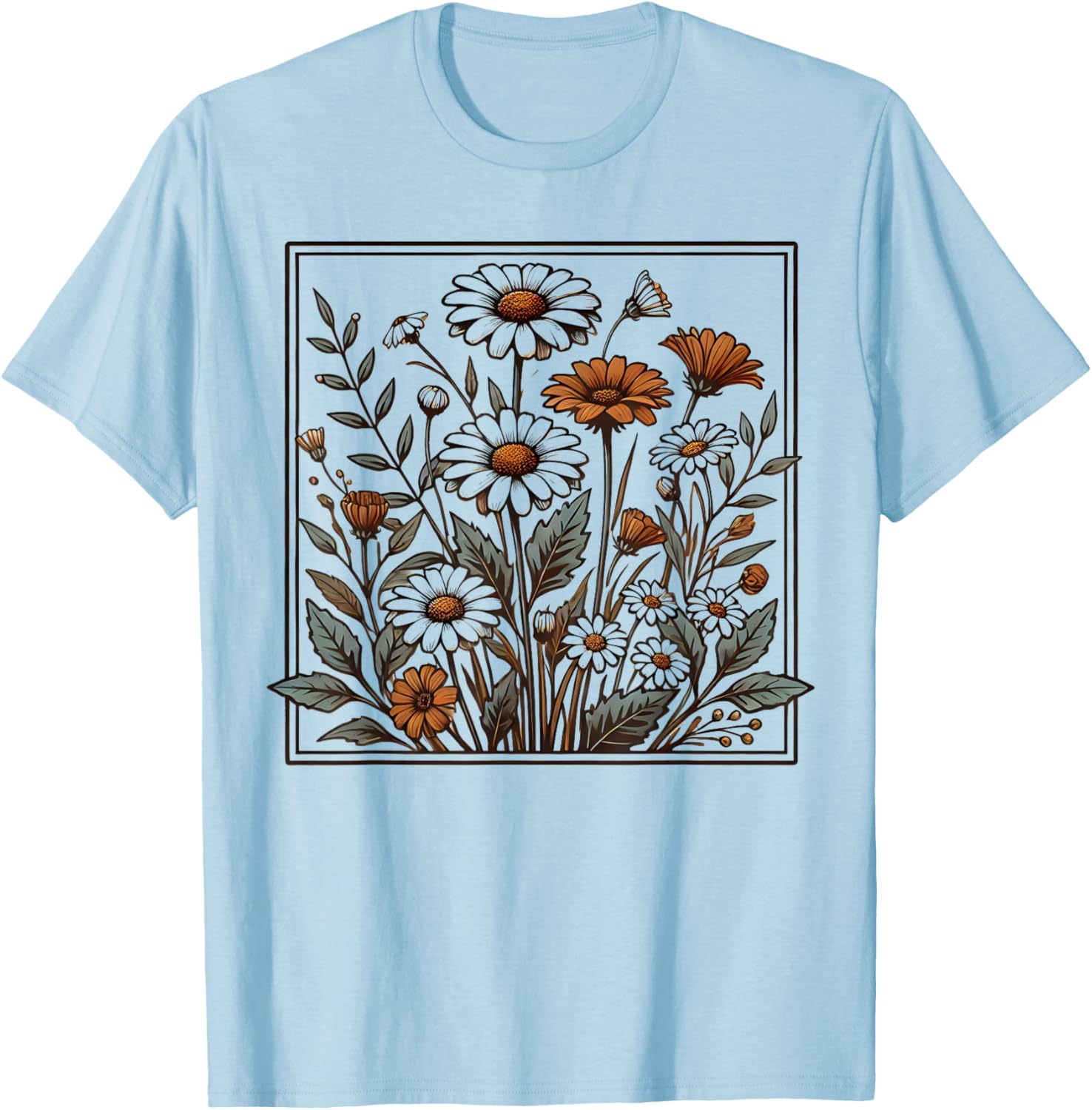 Womens Floral Wildflower T-Shirt Perfect for Casual Outings and Spring Styles - 2