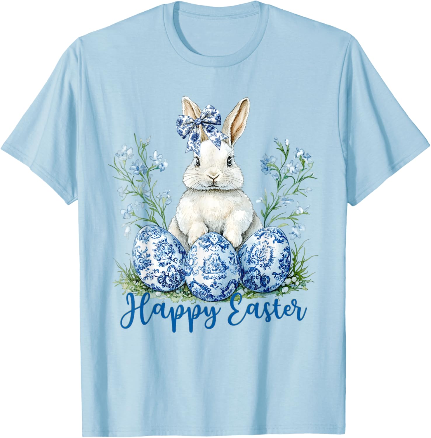 Happy Easter Bunny T-Shirt for Women and Kids Cute Egg Design - 5