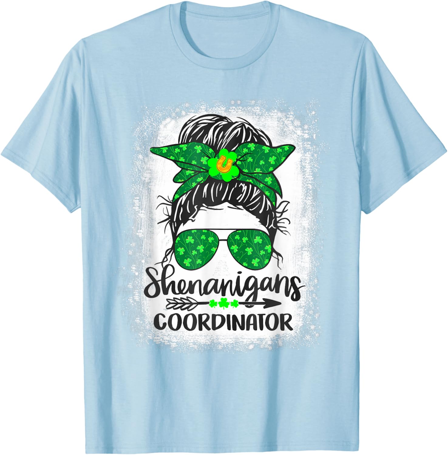 Shenanigans Coordinator Messy Bun St Patricks Day Women's T-Shirt - 27