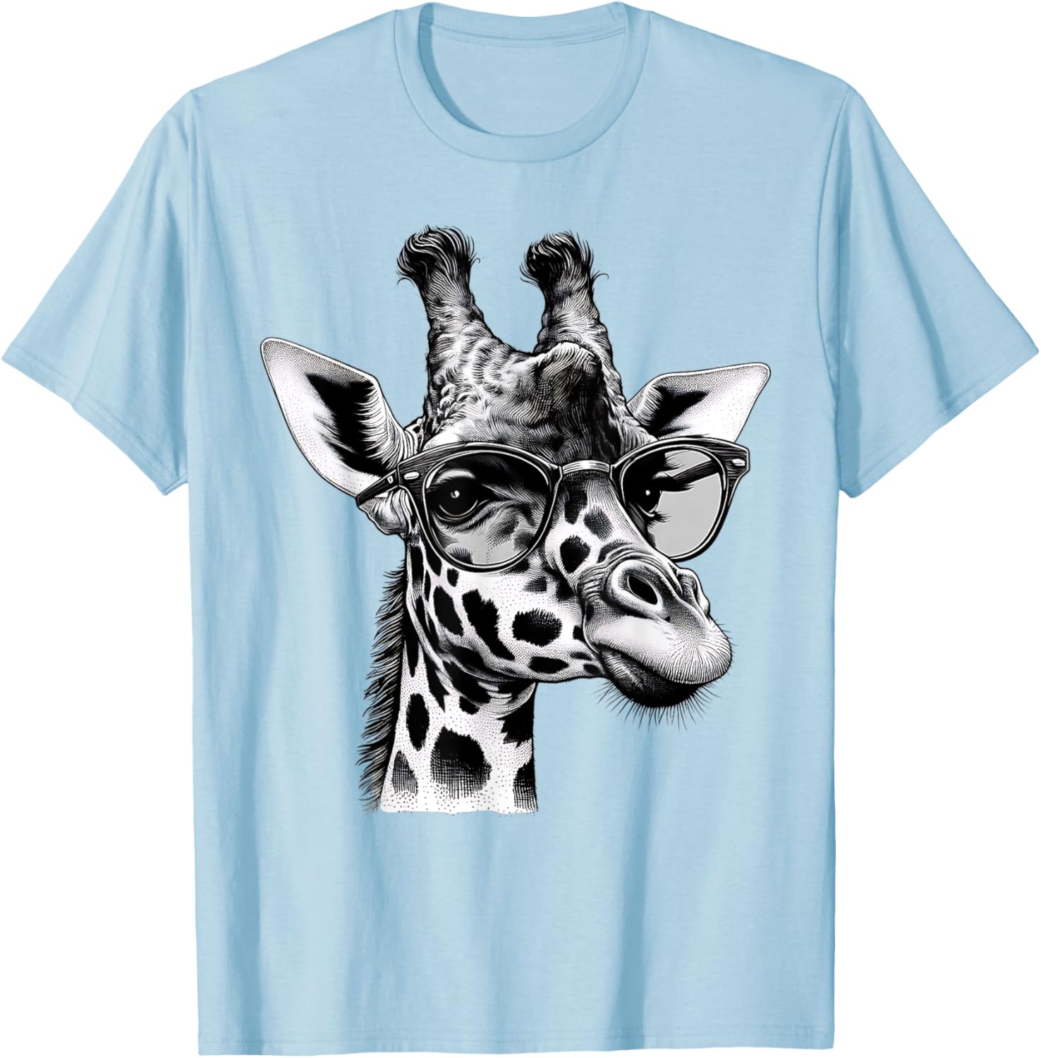 Cute Giraffe Glasses T-Shirt for Wildlife Animal Lovers and Enthusiasts - 10