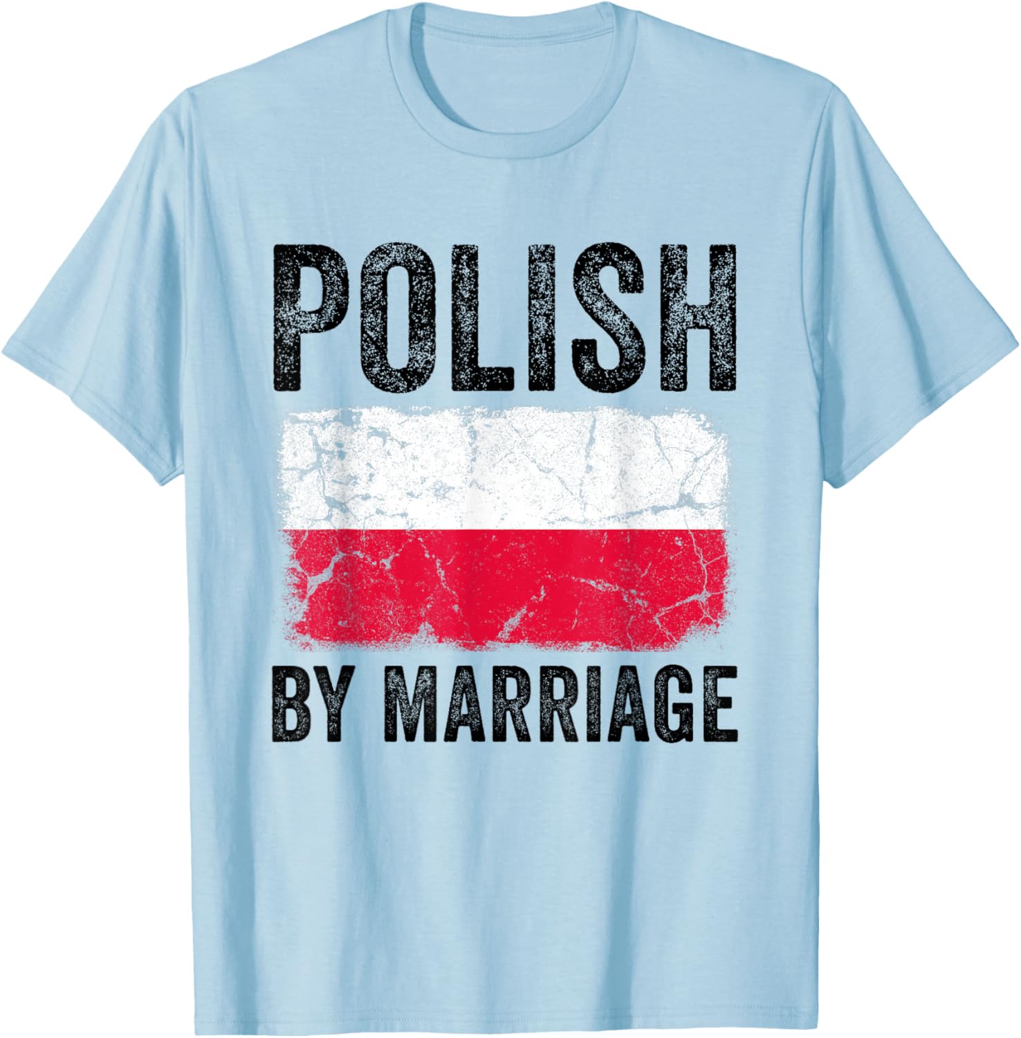 Funny Polish By Marriage T-Shirt with Poland Flag for Couples - 2