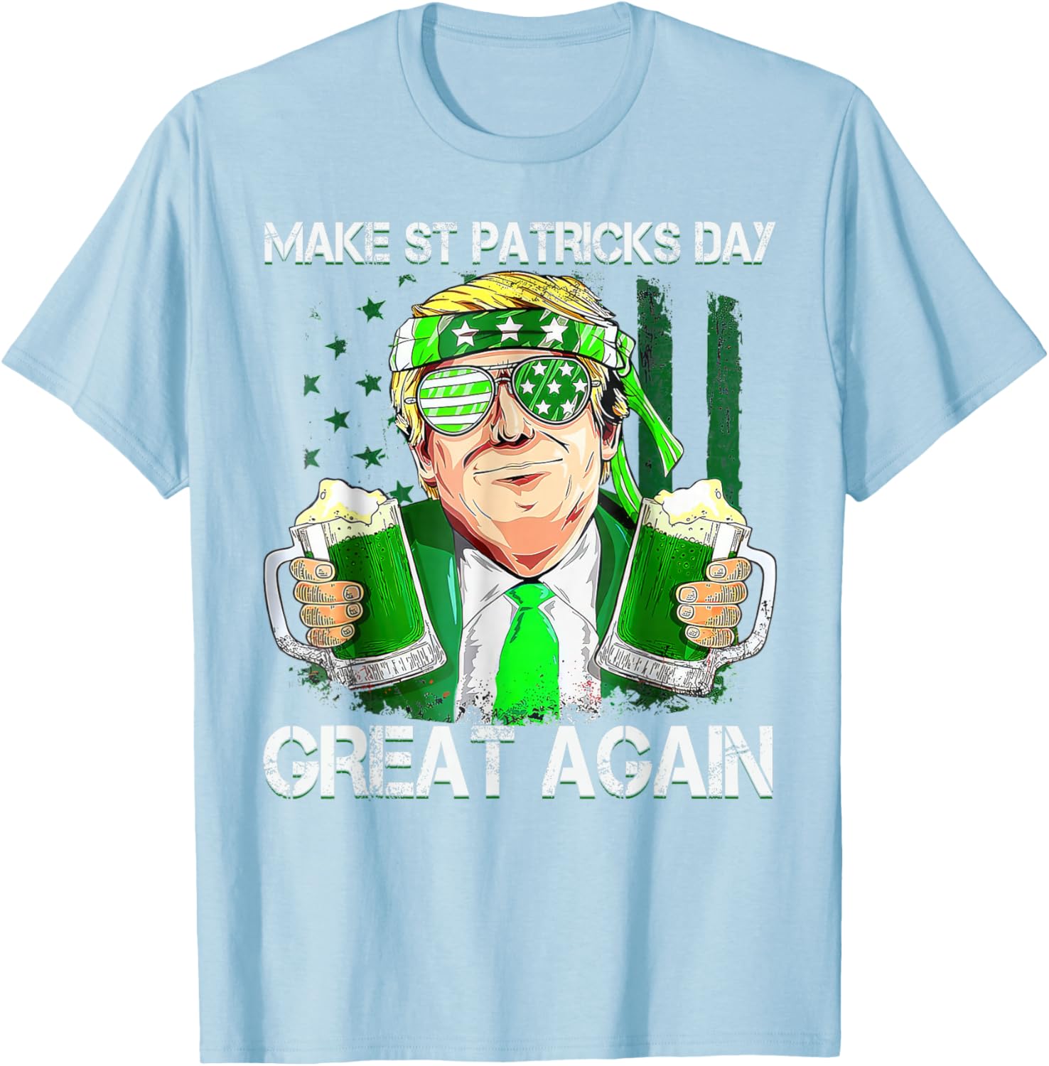 Funny St Patricks Day T-Shirt for Men and Women with US Flag Design - 23