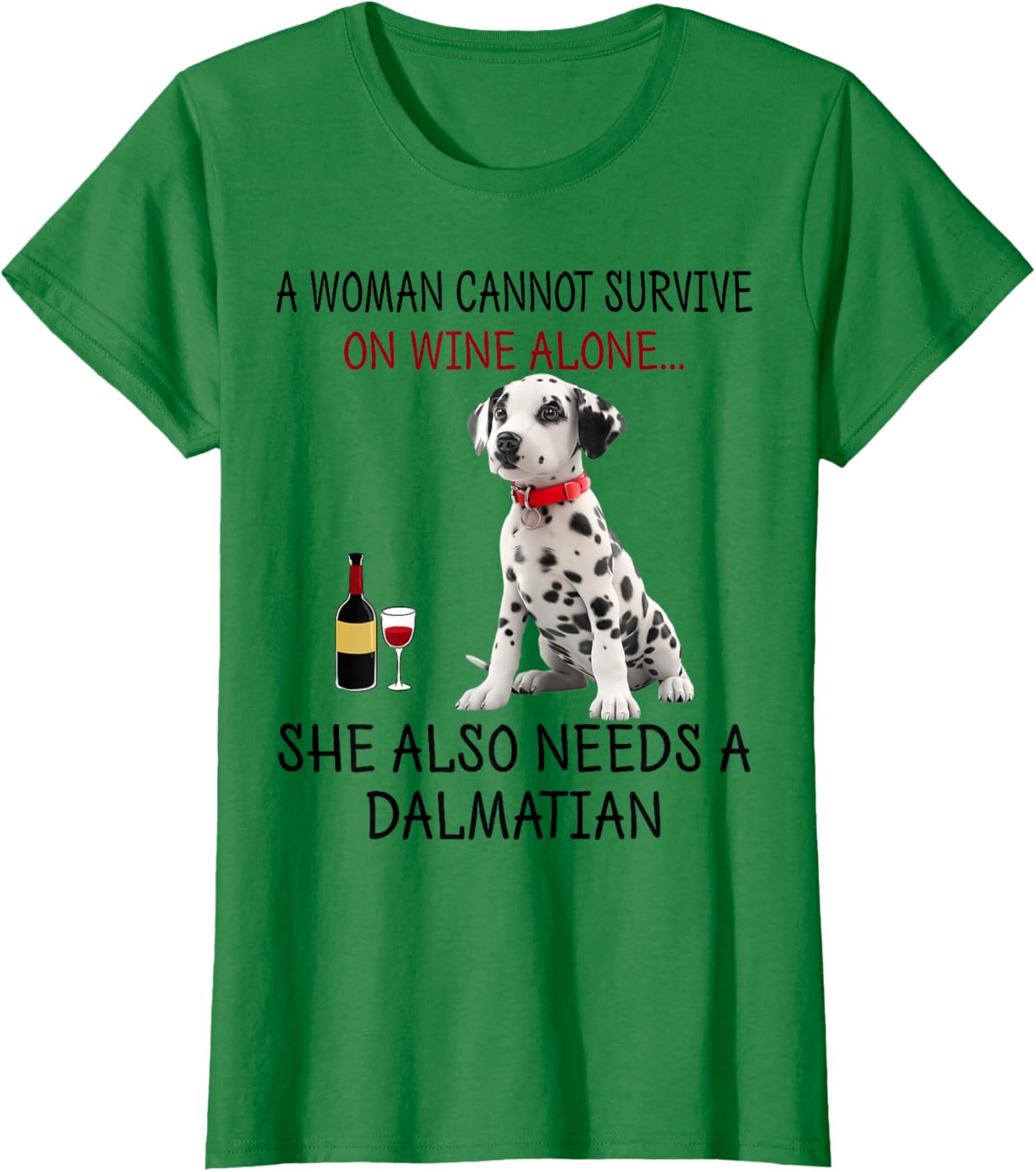 Funny Dalmatian Dog T-Shirt for Women Who Love Wine and Humor - 6