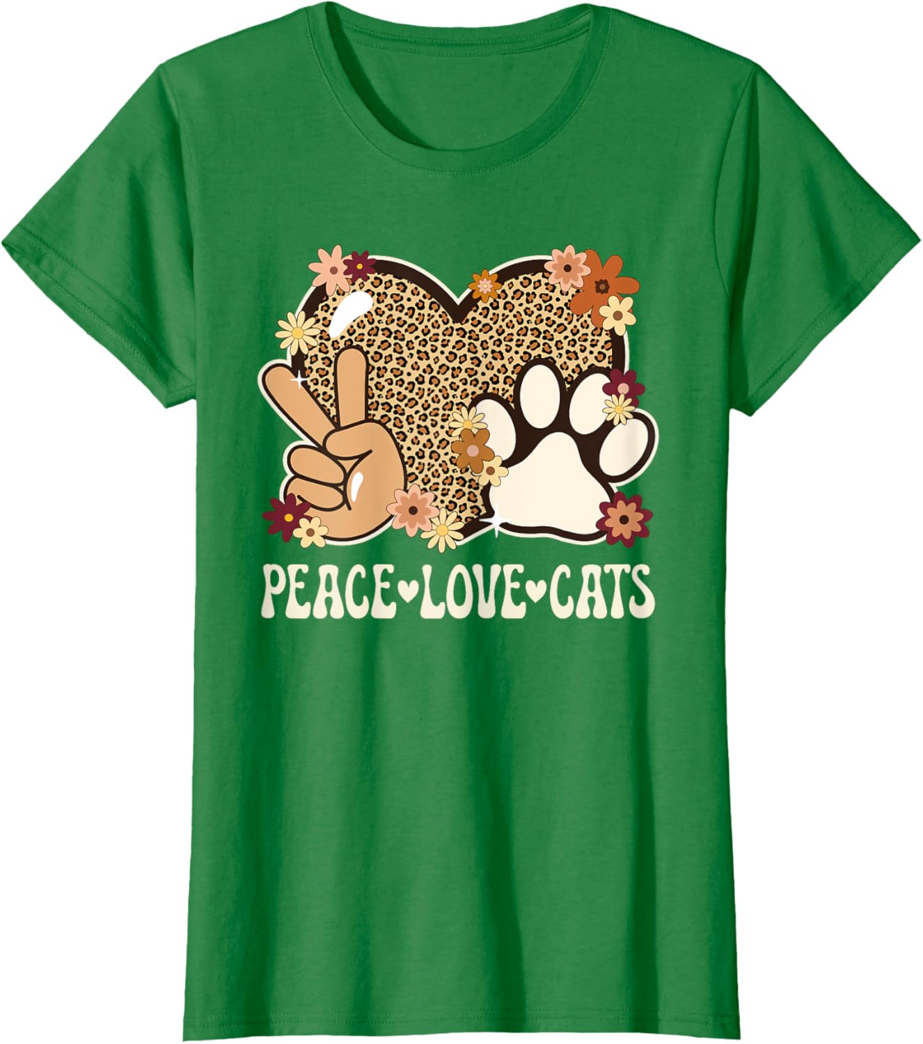 Cute Cat Lover T-Shirt with Leopard Print for Stylish Women - 4