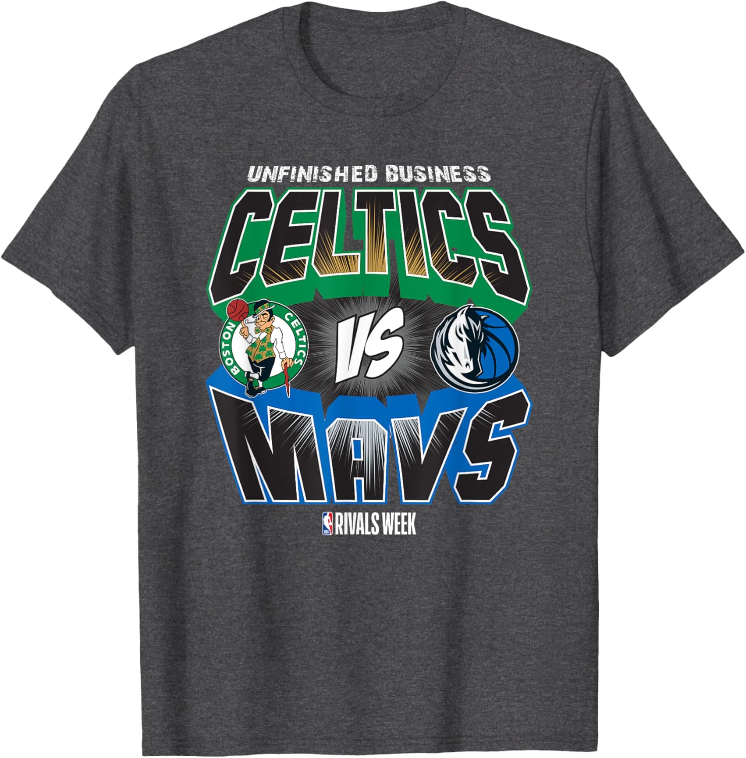 NBA Rivals Boston Celtics vs Dallas Mavericks T-Shirt for True Fans - 3