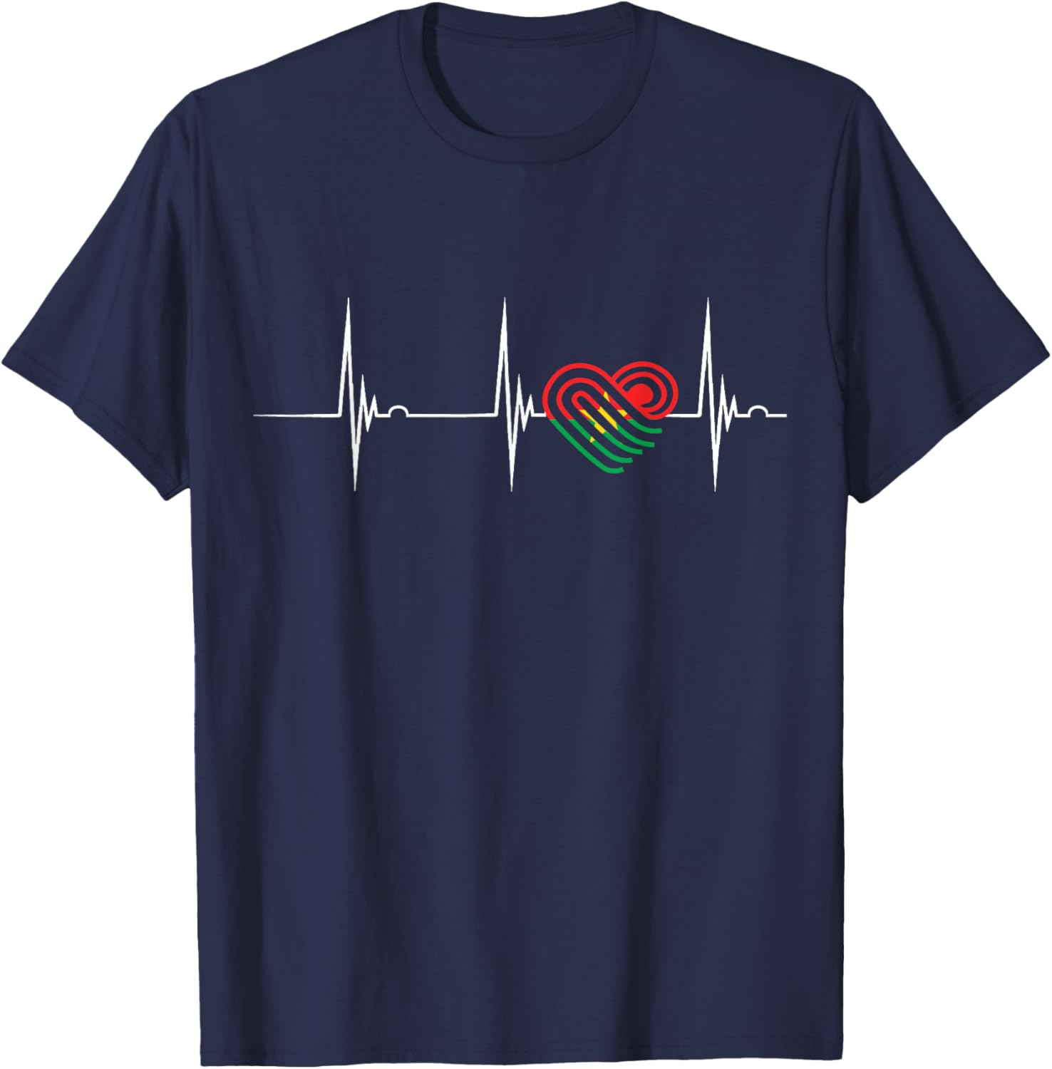Burkina Faso Heartbeat EKG Pulse T-Shirt Celebrating Burkina Fasoan Roots - 10